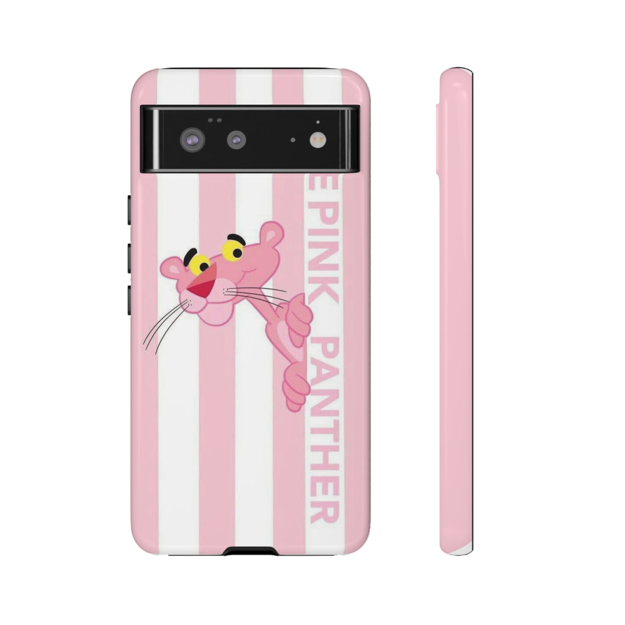 Pink Panther Tough Case Retro Striped Phone Case with "The Pink Panther" Design