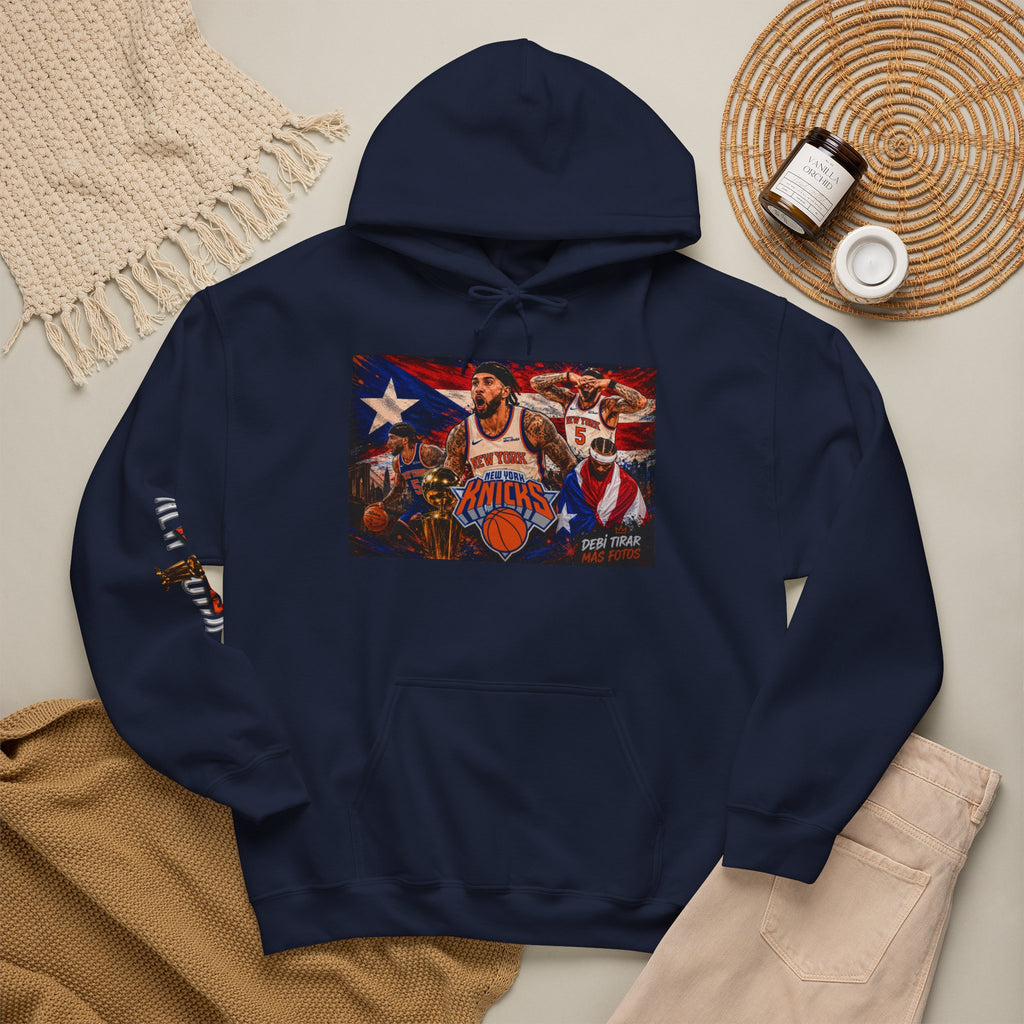 NY-K Retro Player Collage Hoodie — Basketball Fan Sweatshirt