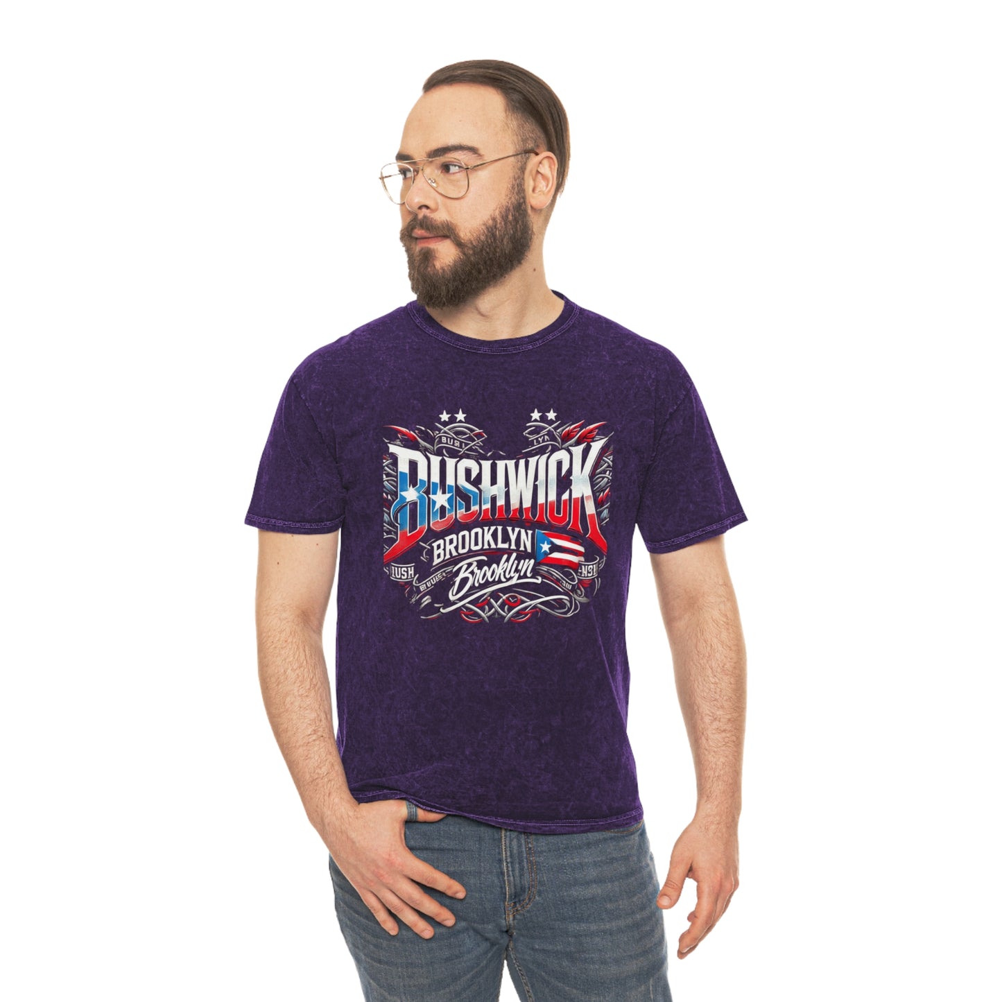 🇵🇷 Bold, Boricua, and Born to Represent Brooklyn Bushwick Vintage Tee | Unisex Mineral Wash T-Shirt, Streetwear, Graphic Tee, Urban Fashion, Casual Wear