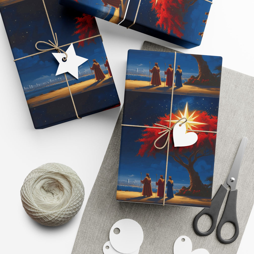 Christmas Star Gift Wrap Paper Puerto Rico Wrapping Paper Cultural Gift Wrap | Boricua Heritage Design | Holiday & Celebration Gift Packaging