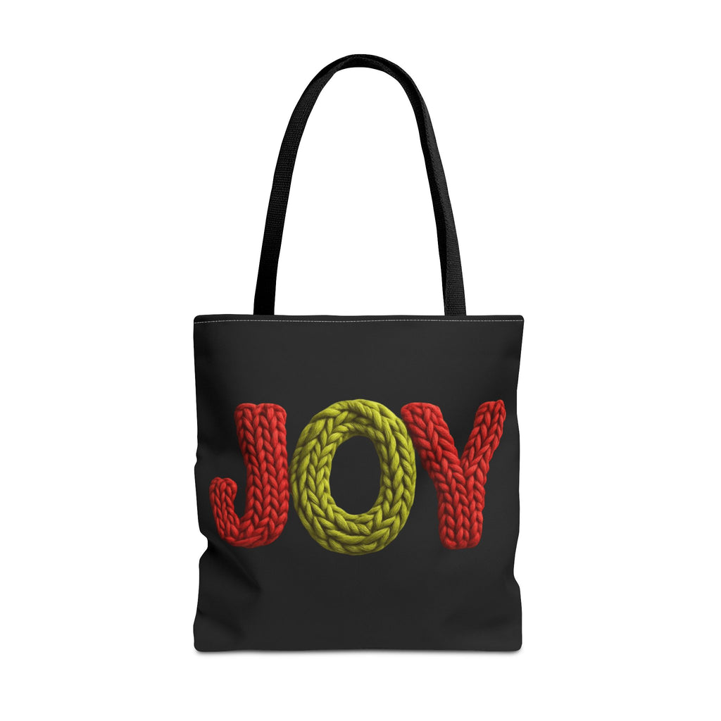 Christmas Tote Bag  Festive Holiday DesigJoy Knit Tote Bag  Colorful 'JOY' Yarn Design, Cozy Holiday Gift Tote