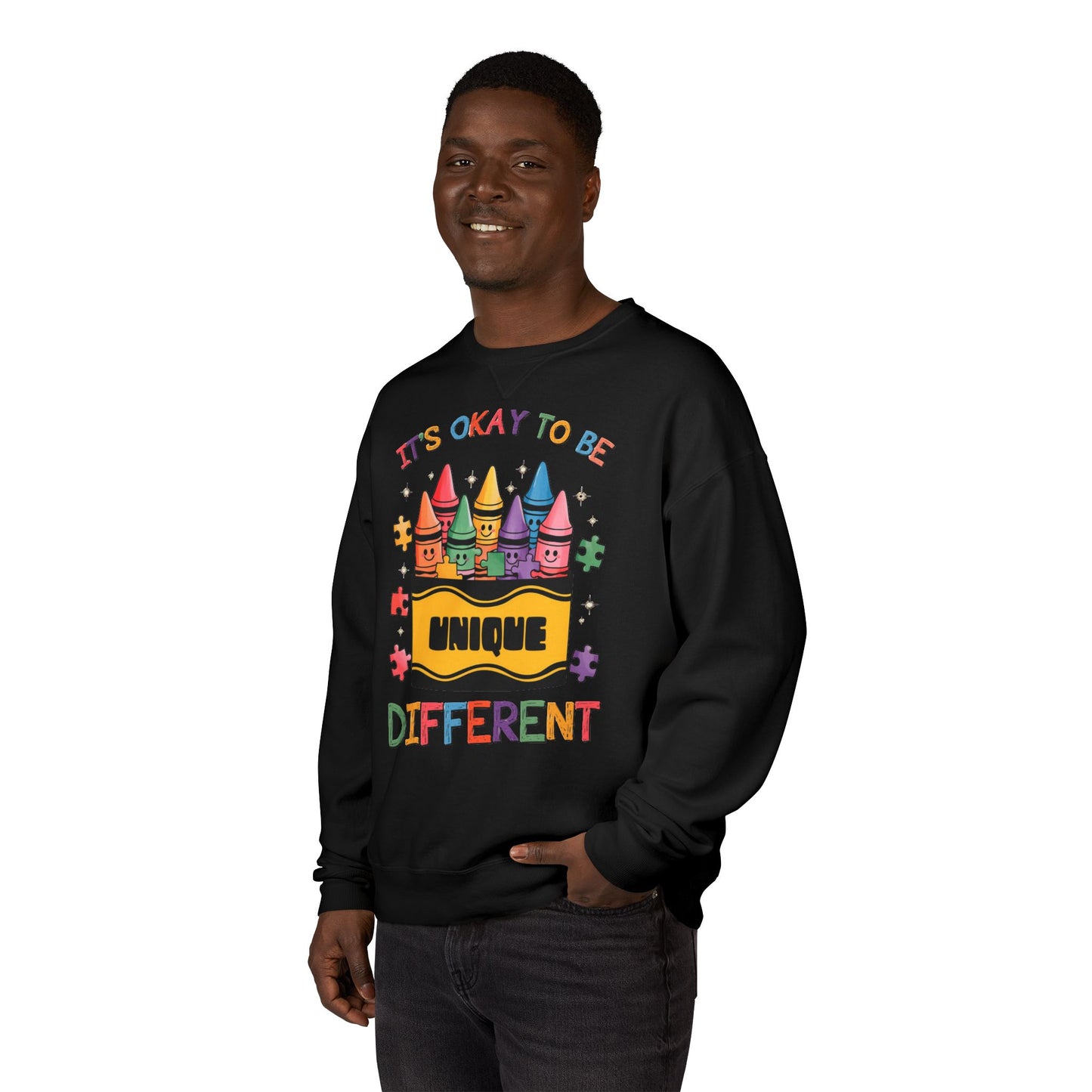 Autism Awareness & Pride Collection Unique & Different Crewneck Sweatshirt - Unisex ComfortWash®