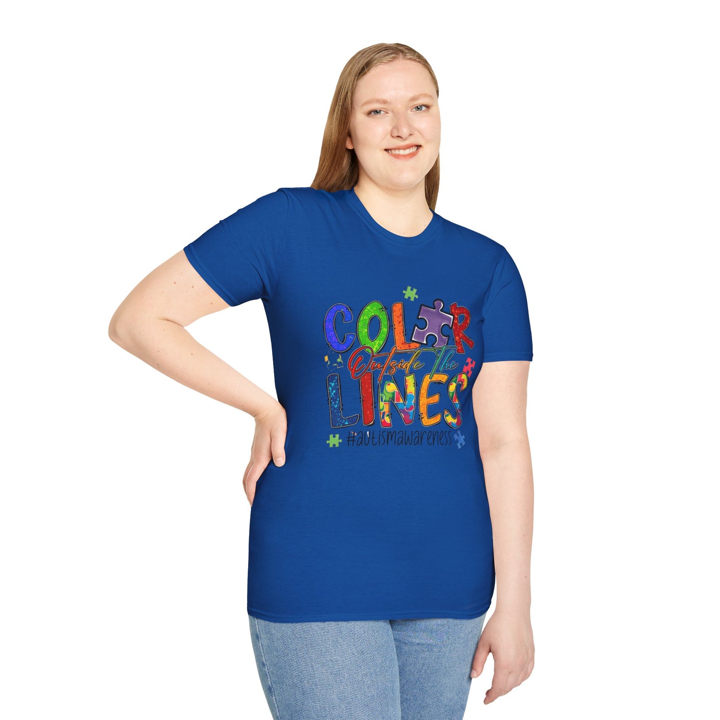 Color Outside the Lines Unisex T-Shirt for Autism Awareness