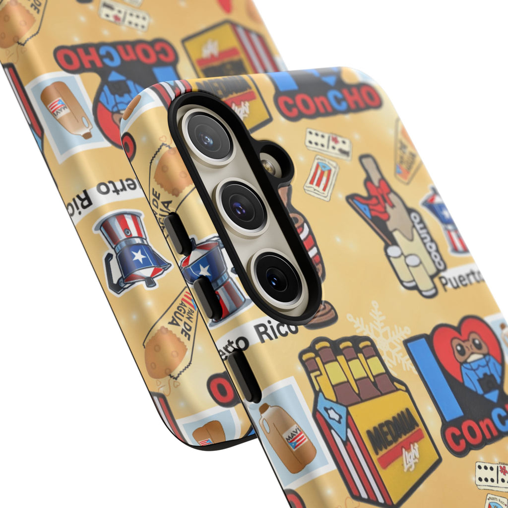 Puerto Rico Sticker Collage Tough Case  ‘I  Concho’ Pattern Phone Case