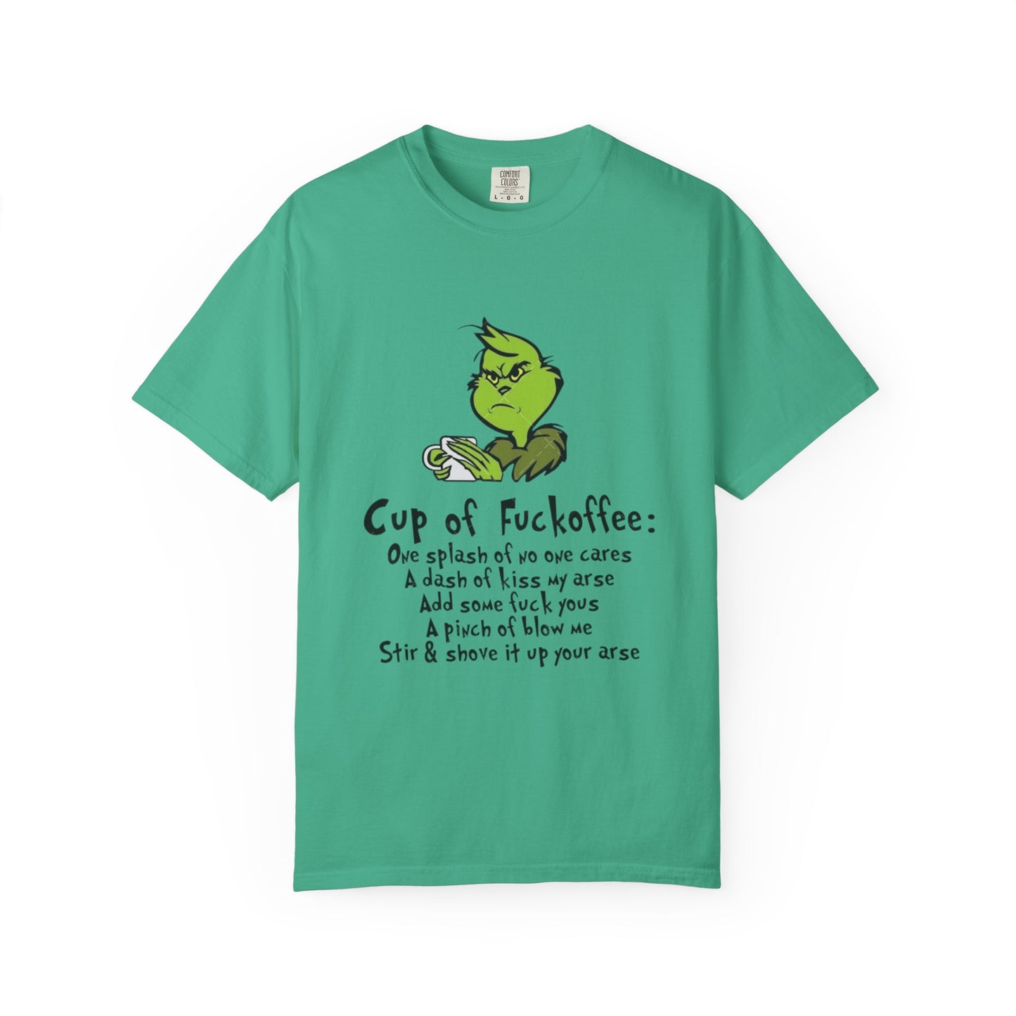 Holiday Graphic Tees  Cozy Festive Wear Funny Grinch-Inspired Unisex T-Shirt Cup of Fuckoffee