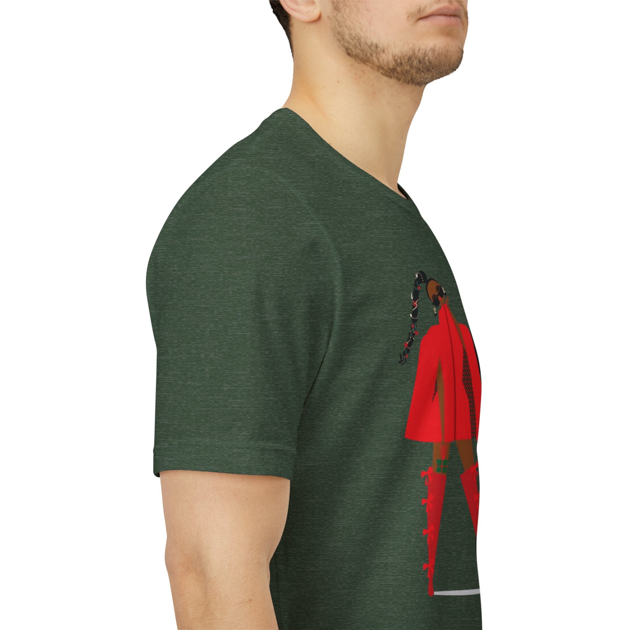 December Fashion Tee  Red Coat Model Graphic Shirt