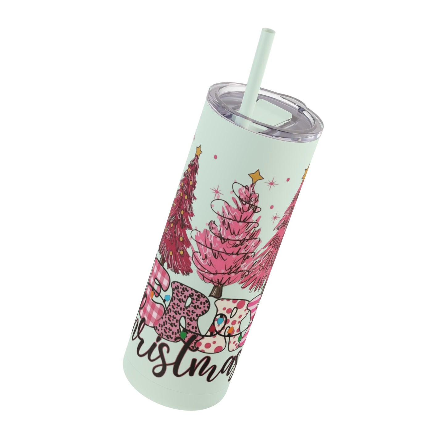 Christmas Tree Tumbler - 20oz Skinny Matte Drinkware Christmas gift mug