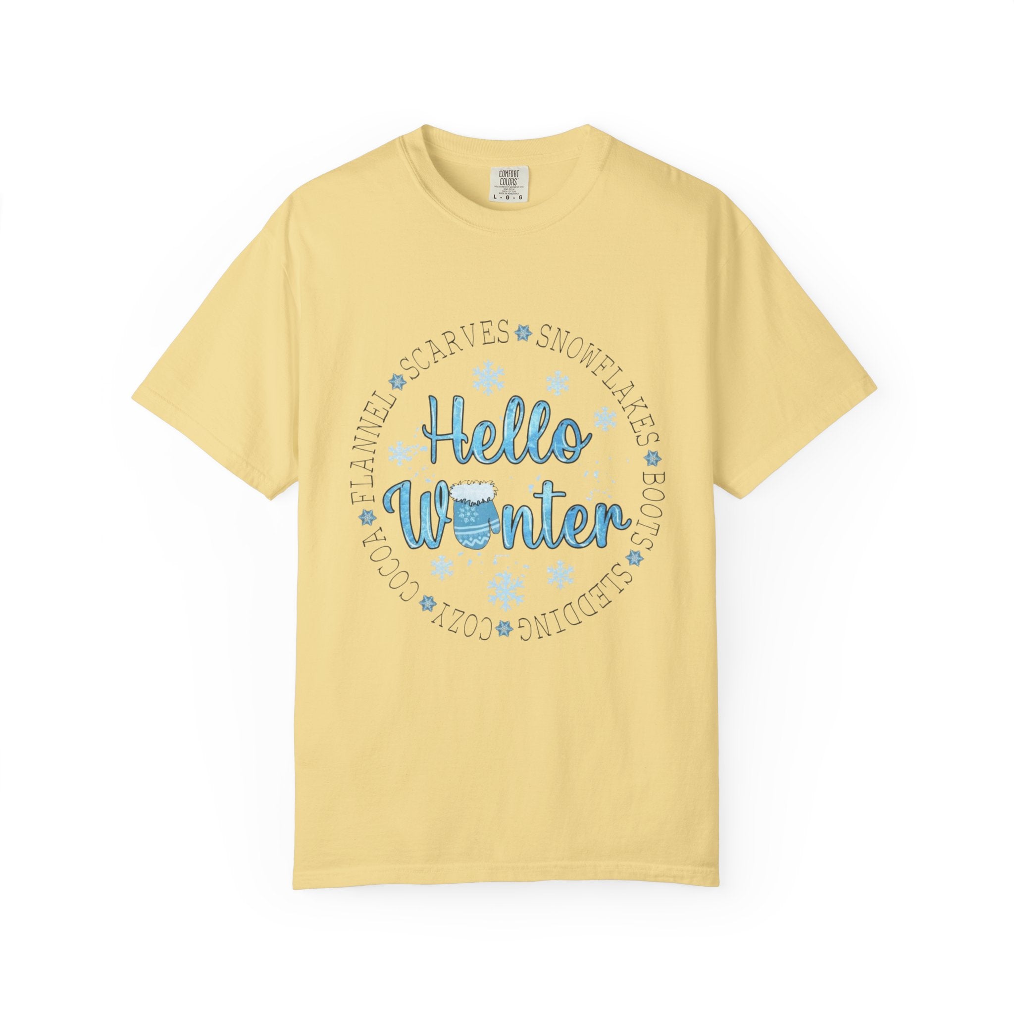Hello Winter T‑Shirt  Cozy Snowflake Holiday Tee Christmas T-Shirts and Sweatshirts Collection