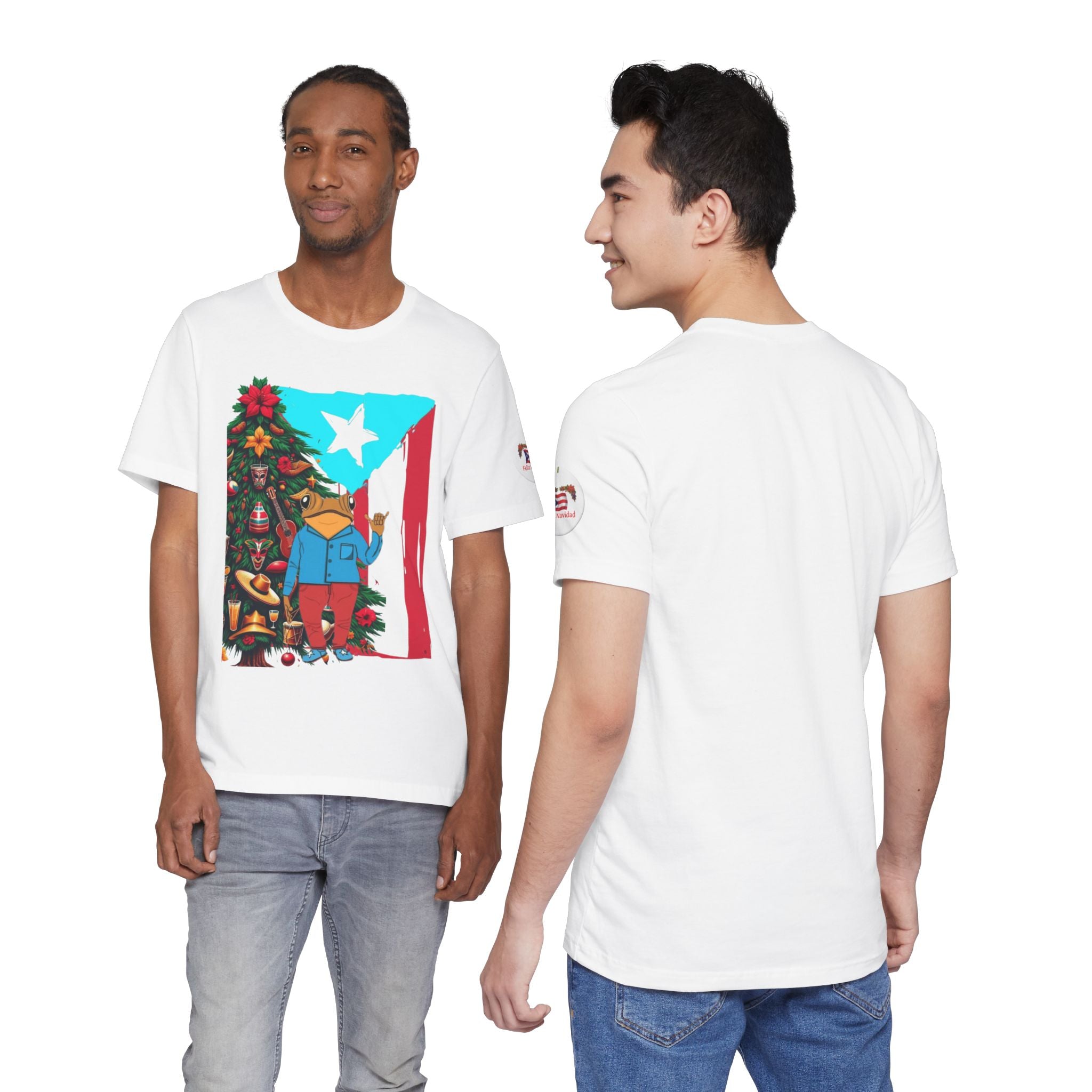 Puerto Rico Holiday T-Shirt  Coquí by Christmas Tree Graphic Puerto Rico’s Navidades