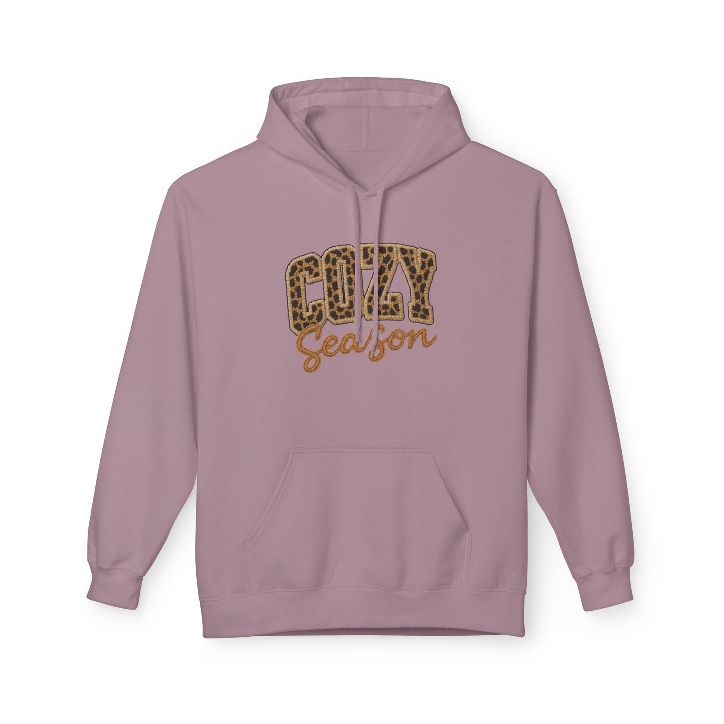 Cozy Season Leopard Hoodie — Fall Winter Graphic Pullover