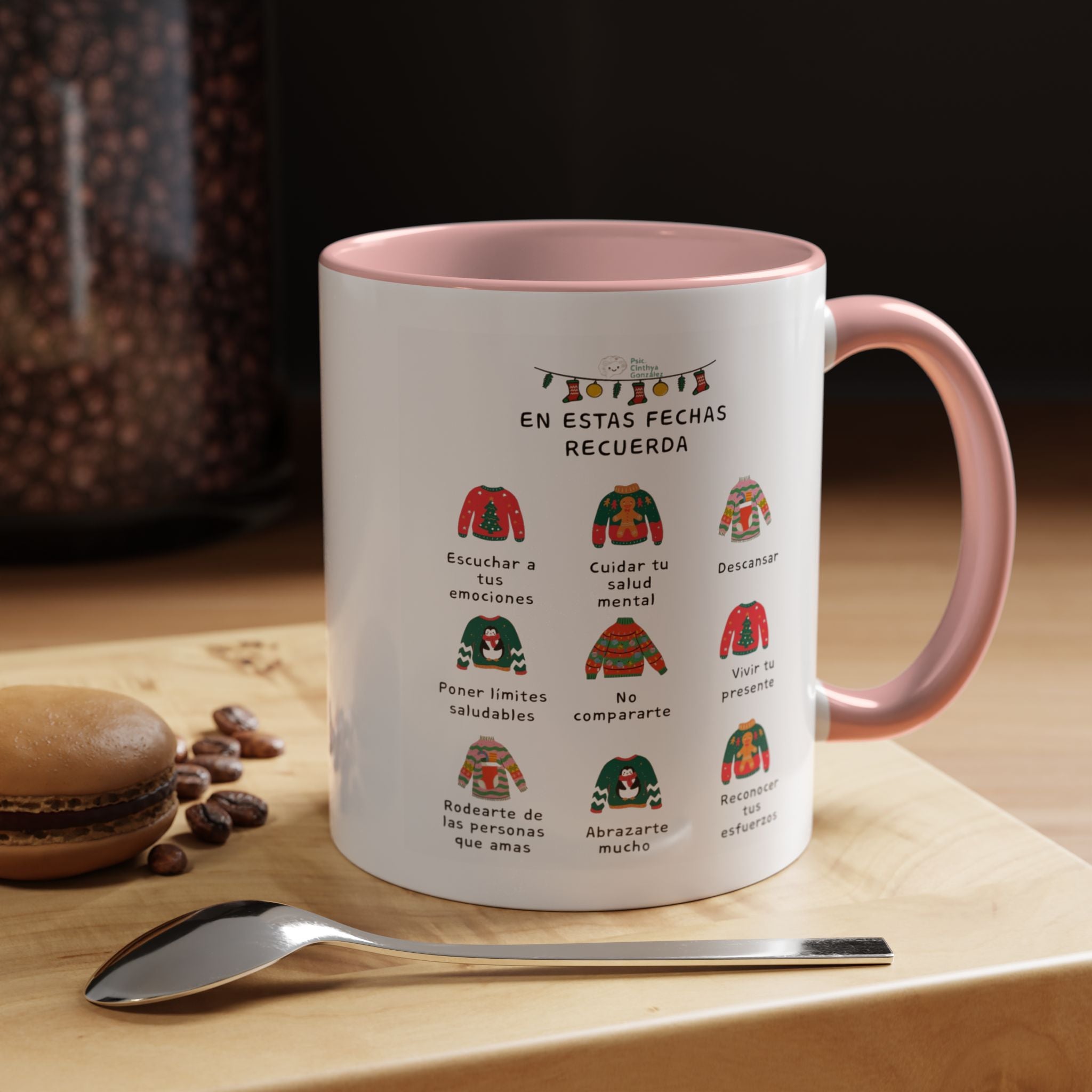 Coffee Mug — 'En Estas Fechas Recuerda' Holiday Sweater Reminder Accent Mug (11/15oz)