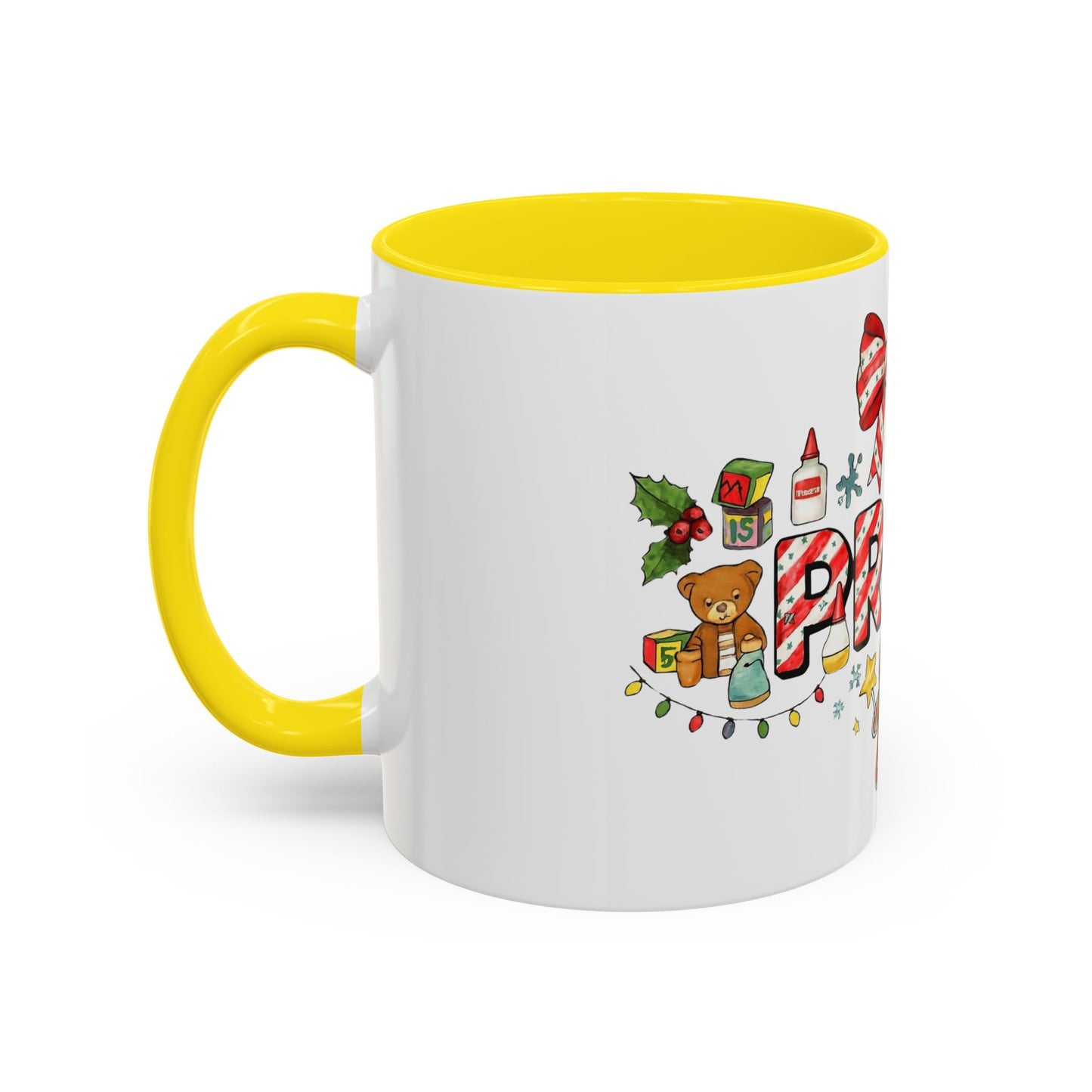 Holiday Teacher Coffee Mug 'PRE-K' Festive Gingerbread & Candy Cane Design (11/15oz) School Staff Christmas Mug Collection