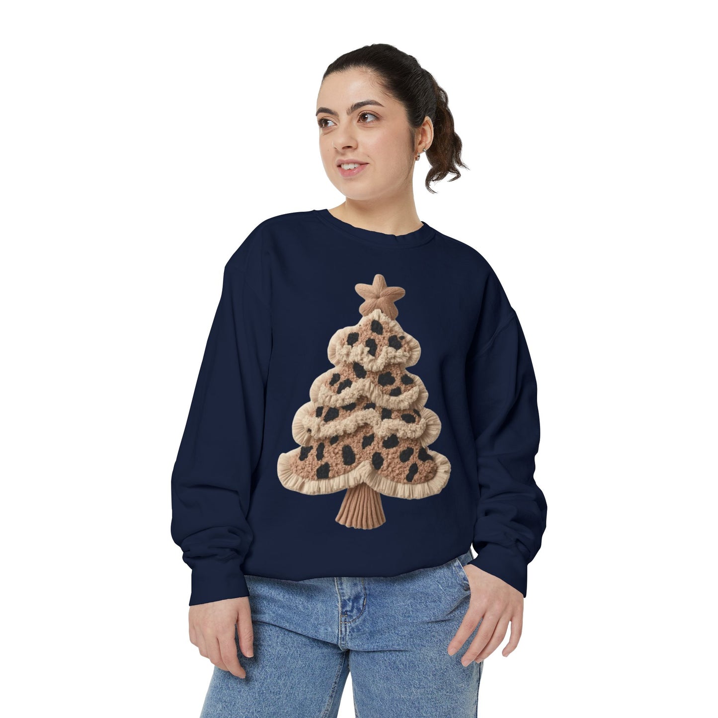 Leopard Knit Christmas Tree Sweatshirt unique festive designs and joyful