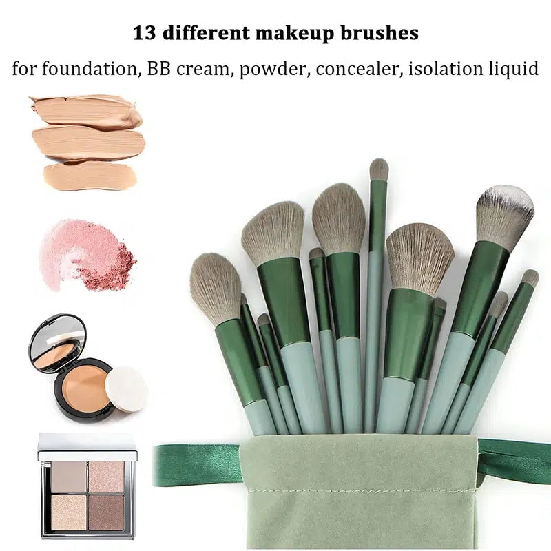 13 PCS Cosmetic Brushes Set Eye Shadow Foundation BB Cream Concealer Women Cosmetic Brush Eyeshadow Blush Powder Blending Beauty Soft Comprehensive Make Up Tools
