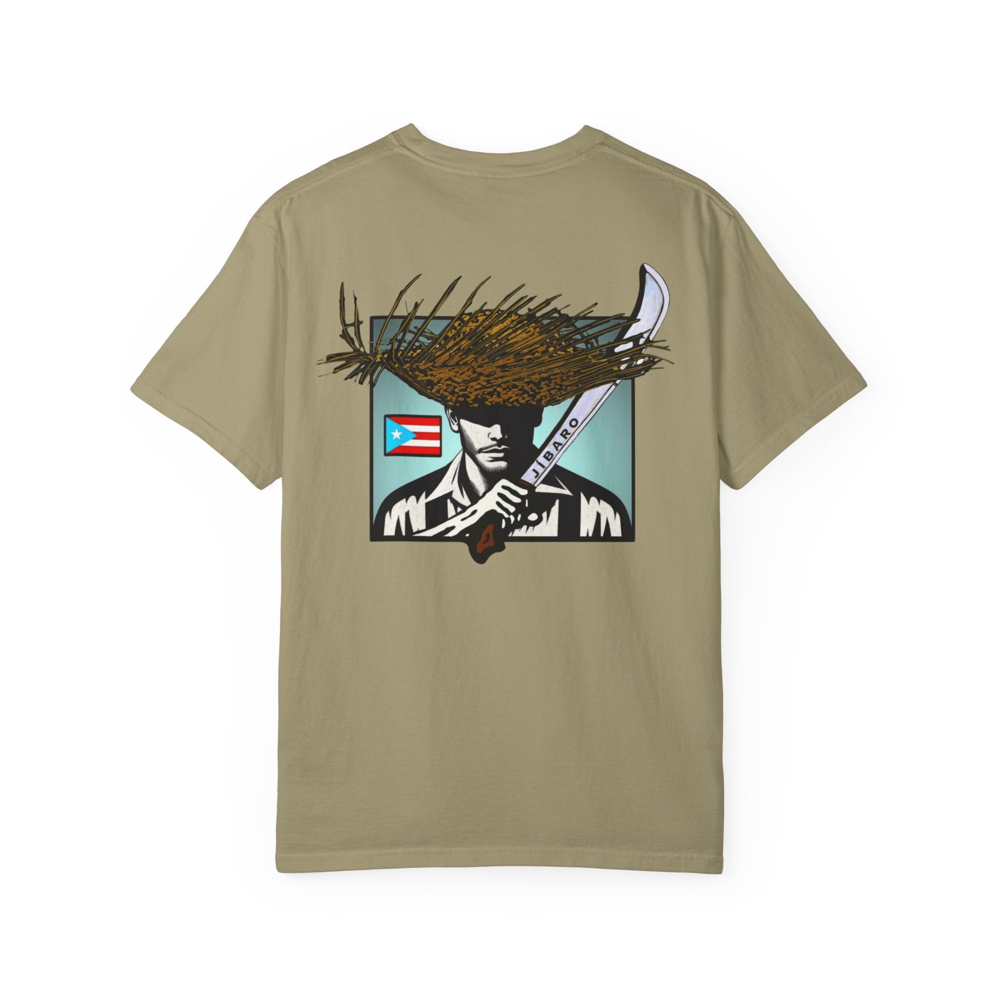 T-Shirt  "Jíbaro" Puerto Rican Heritage Tee (Back Machete  Sombrero de Paja Design) Puerto Rico’s Navidades