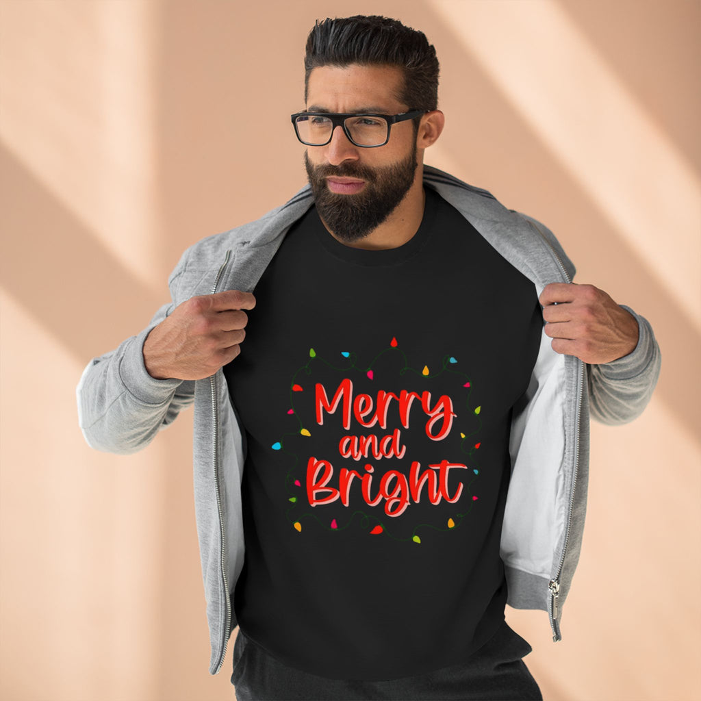 Christmas T-Shirts & Sweatshirts | Holiday Graphic Tees & Cozy Festive Wear Merry and Bright Crewneck Sweatshirt