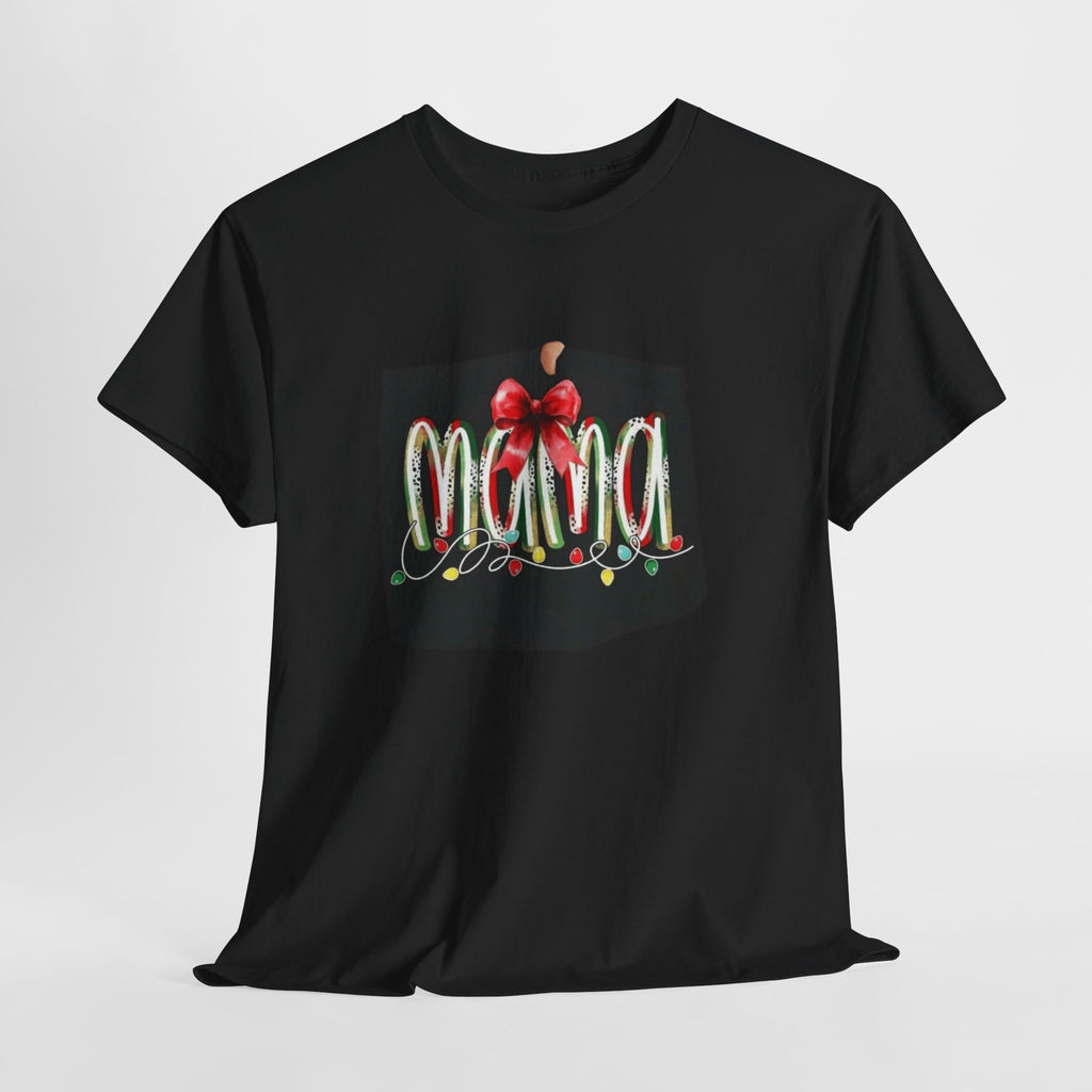 Festive Mama Tee, Cozy Holiday Shirt, Gift for Mom, Christmas T-Shirt, Unisex Cotton Tee