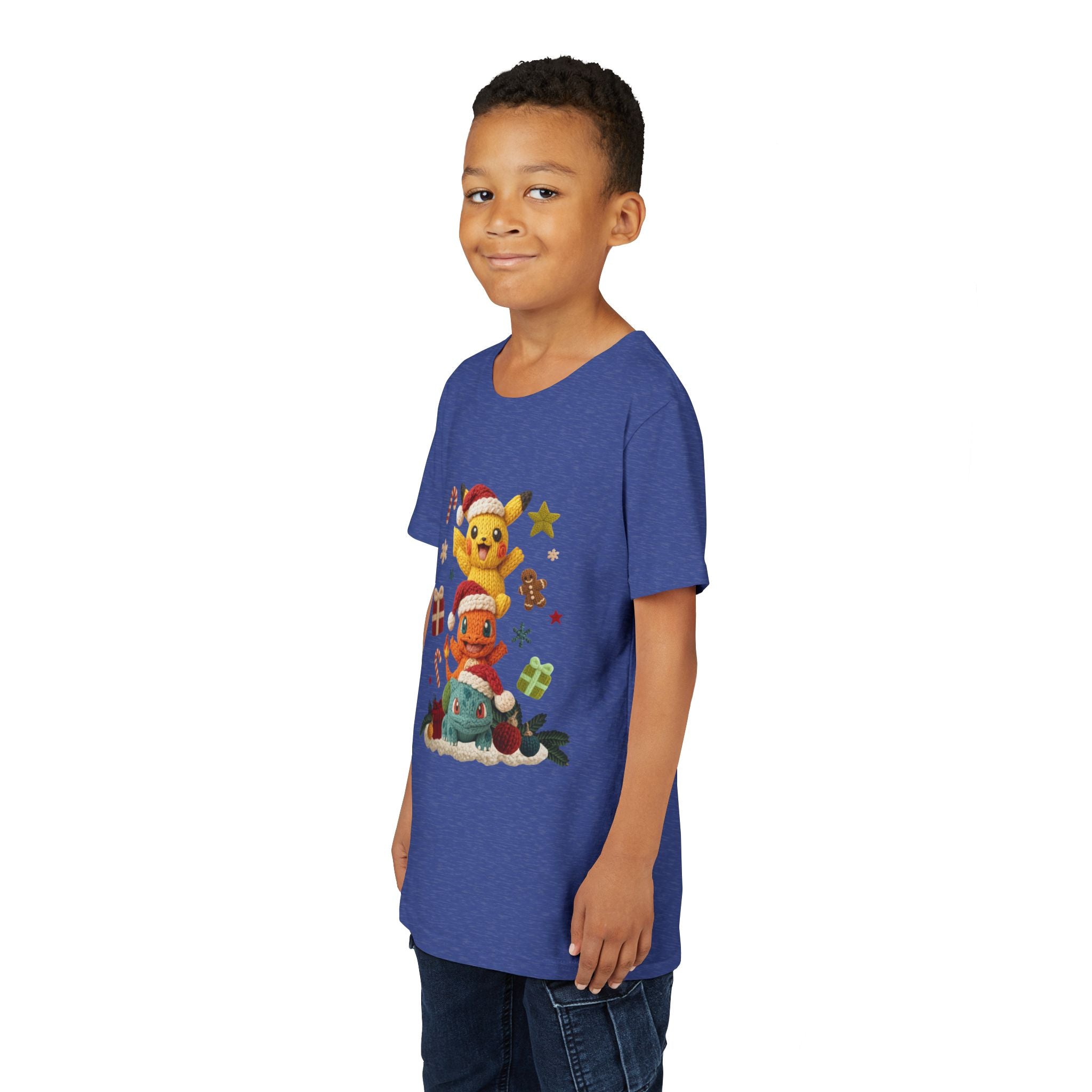 Kids Holiday Tee  Cute Stacked cartoon Characters Christmas Design