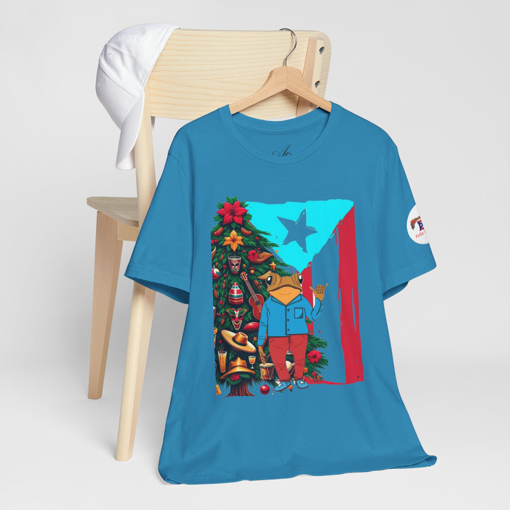 Puerto Rico Holiday T-Shirt  Coquí by Christmas Tree Graphic Puerto Rico’s Navidades