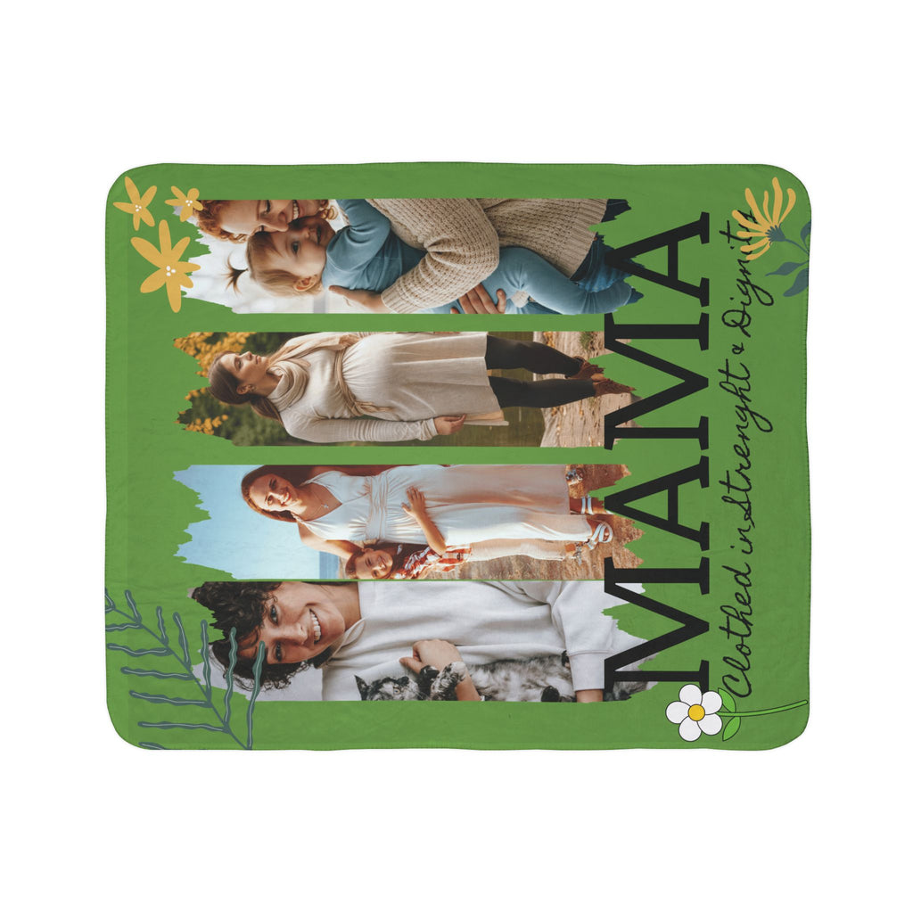 Mama Fleece Sherpa Blanket "Clothed in Strength & Dignity" Cozy Mother's Day Gift cozy all-occasion blanket!