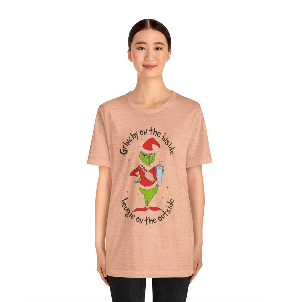 Grinch-Inspired Holiday Tee: 'Grinchy on the Inside, Boogie on the Outside'