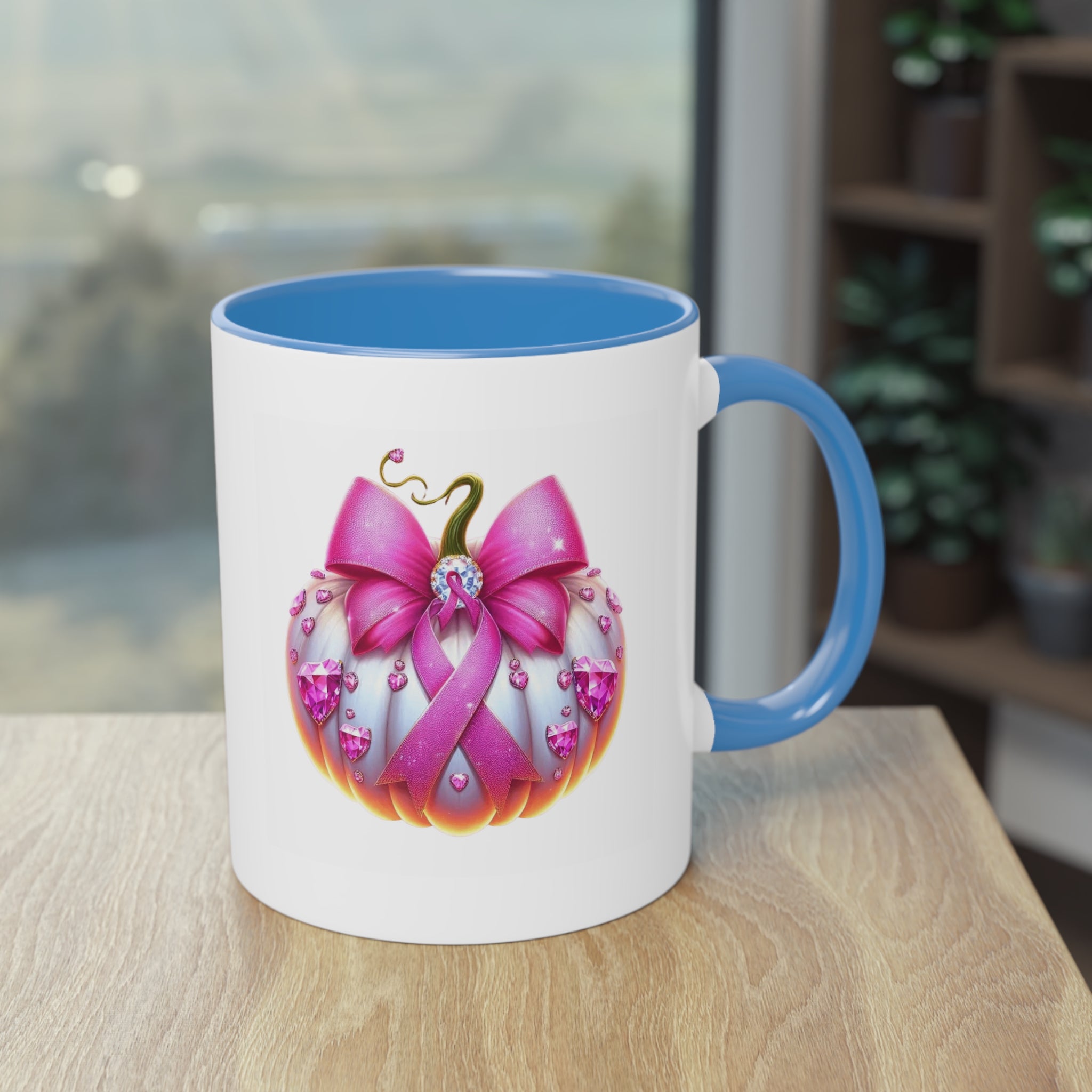 Vibrant Two-Tone Coffee Mug with Floral Design - Perfect Gift for Nature Lovers