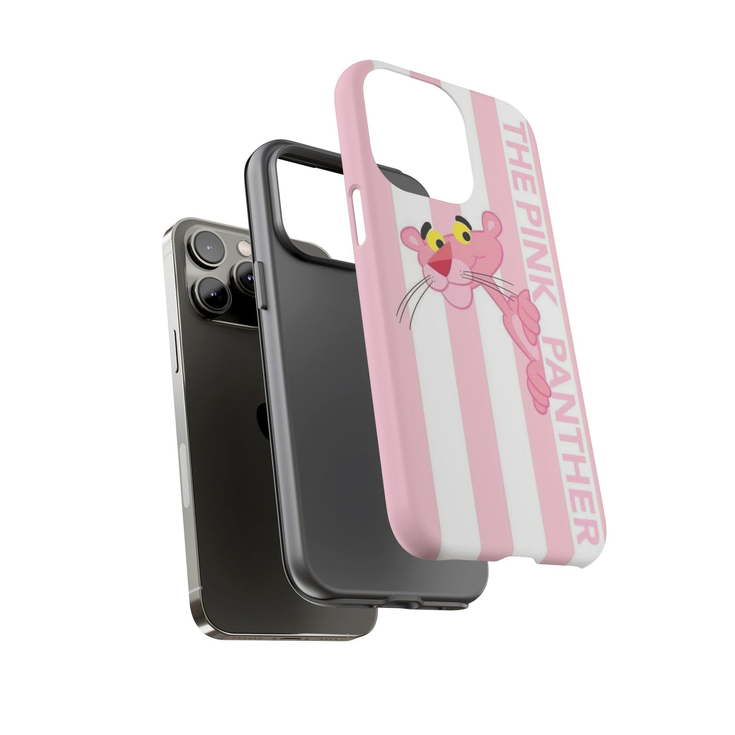 Pink Panther Tough Case Retro Striped Phone Case with "The Pink Panther" Design