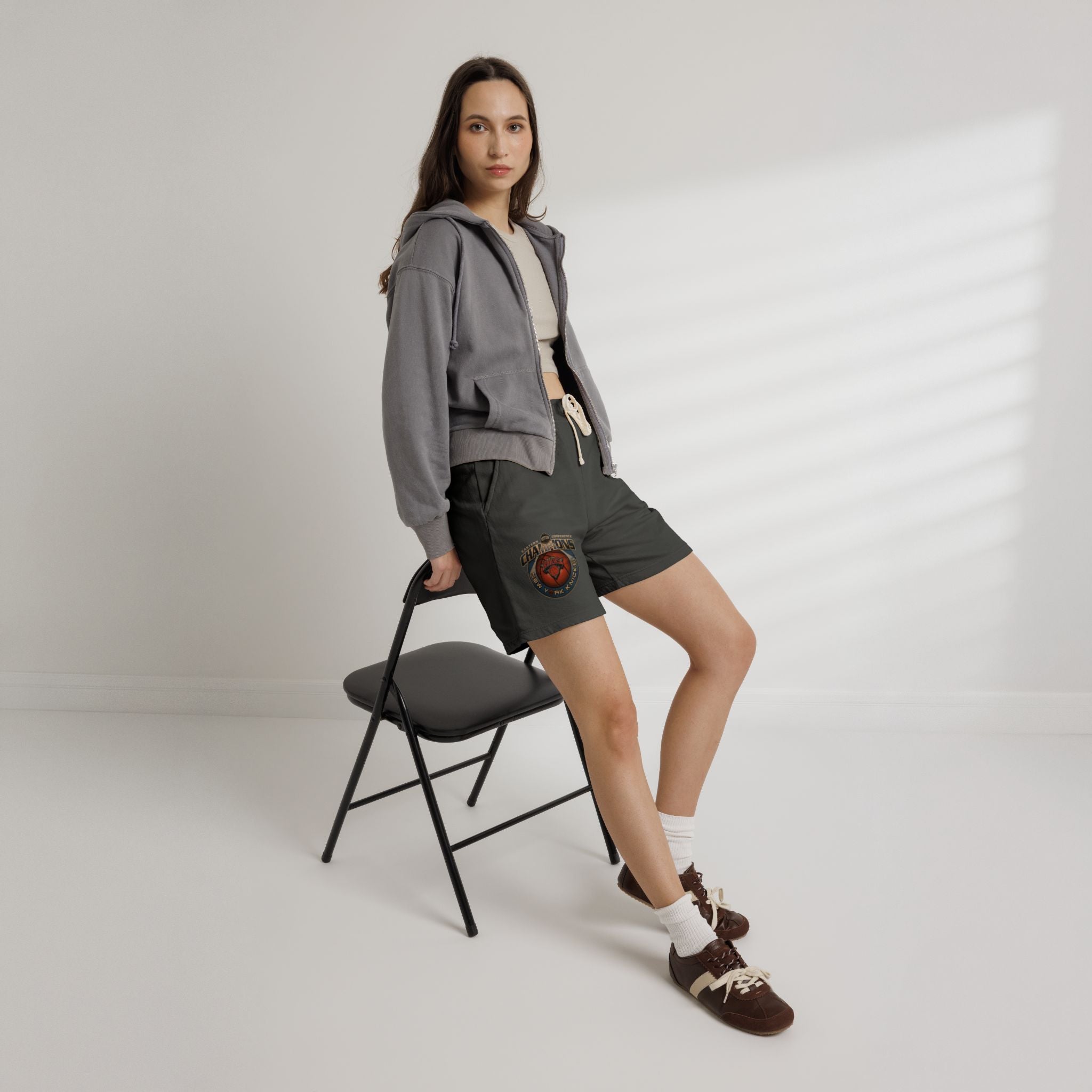 Champ-Heart Basketball Graphic Sweat Shorts — Athletic-Inspired Casual Shorts