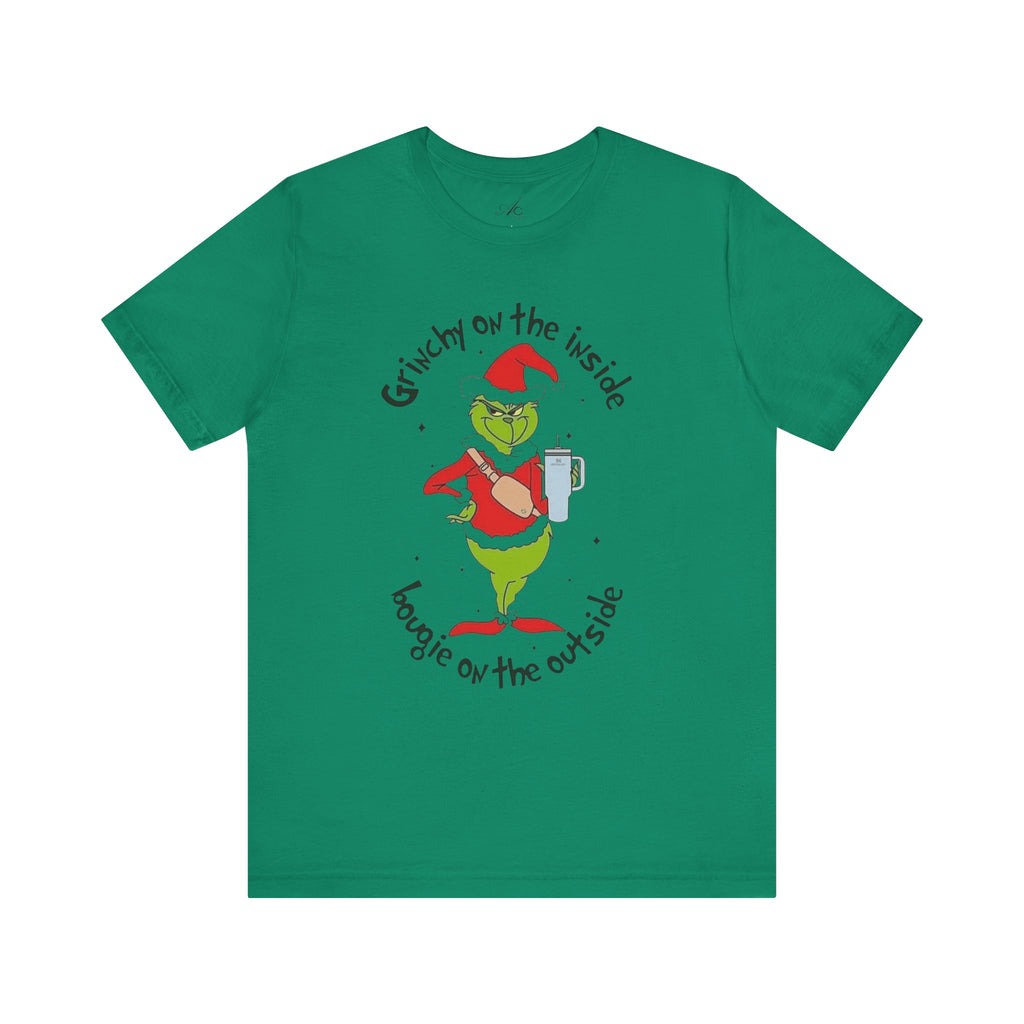 Grinch-Inspired Holiday Tee: 'Grinchy on the Inside, Boogie on the Outside'