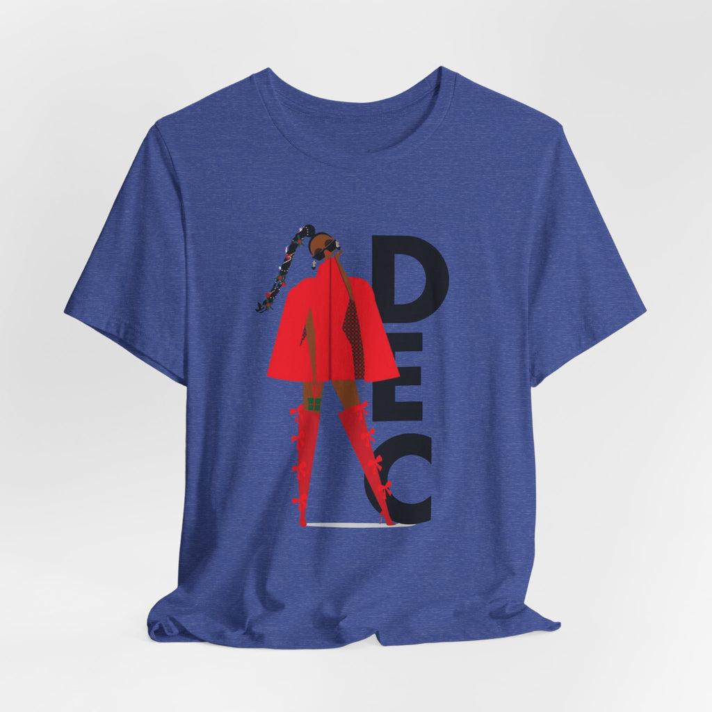 December Fashion Tee  Red Coat Model Graphic Shirt
