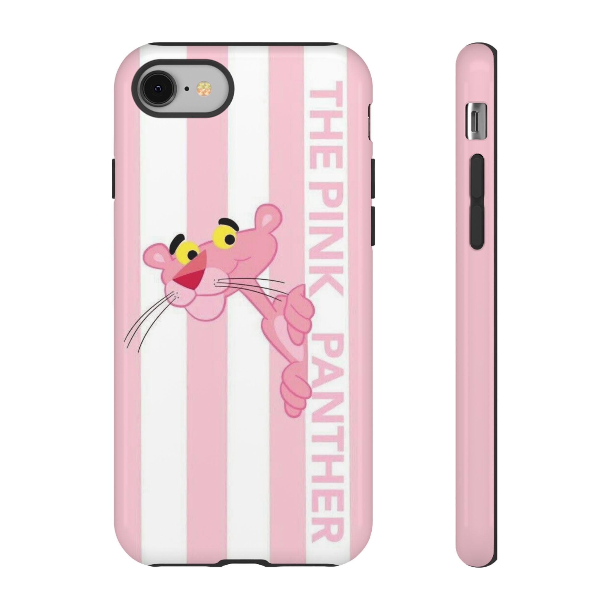 Pink Panther Tough Case Retro Striped Phone Case with "The Pink Panther" Design