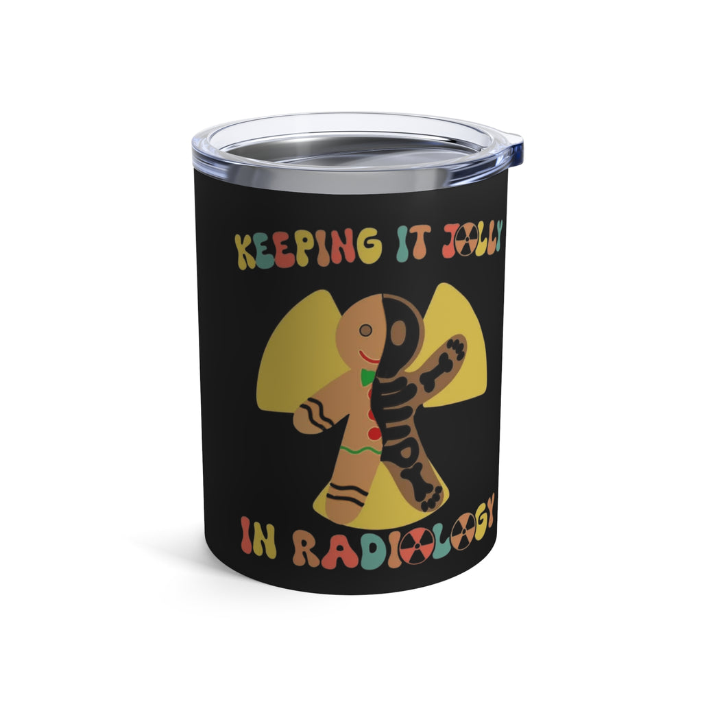 10oz Tumbler — "Keeping It Jolly in Rainy Weather" Cute Mushroom Design Medical Christmas Mug