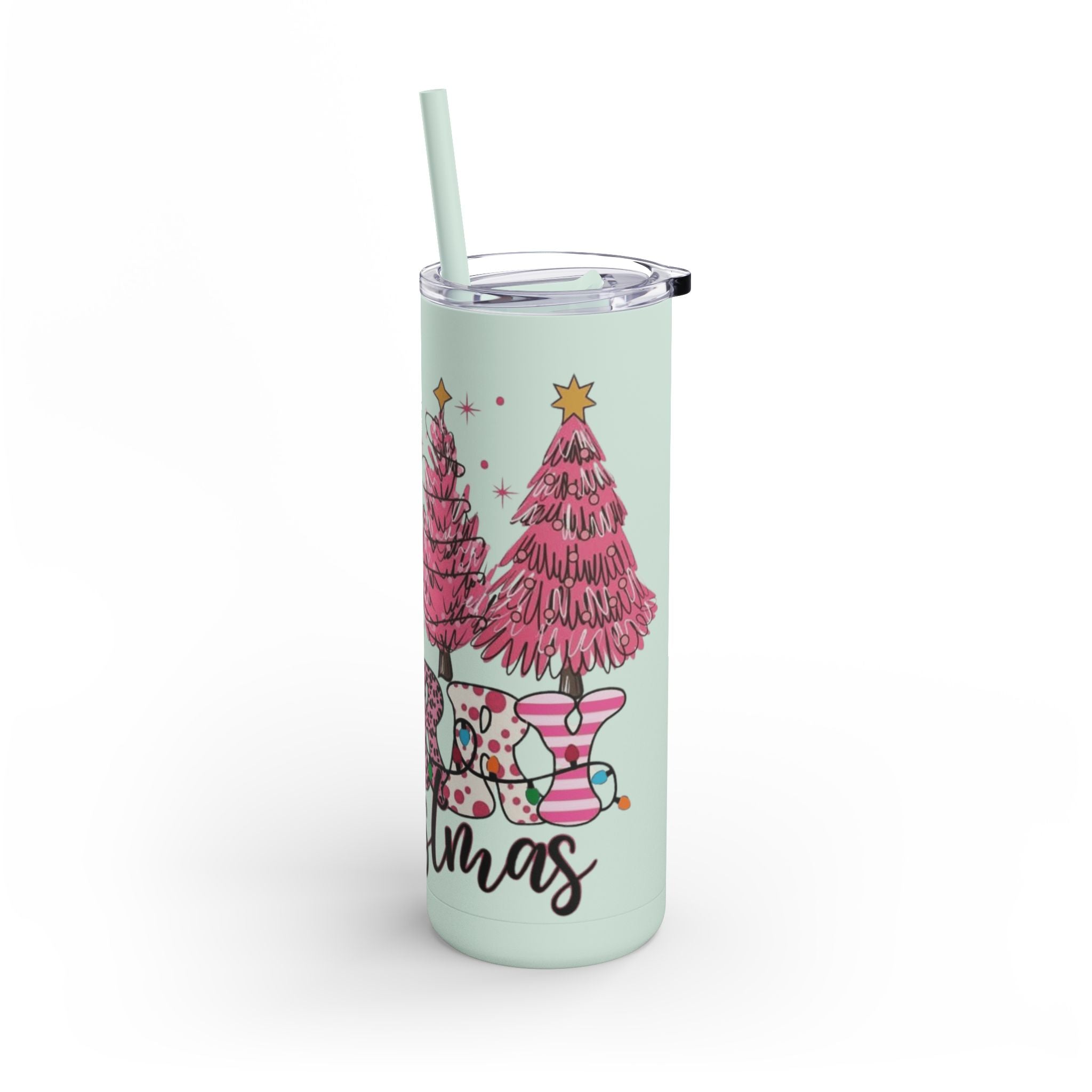 Christmas Tree Tumbler - 20oz Skinny Matte Drinkware Christmas gift mug