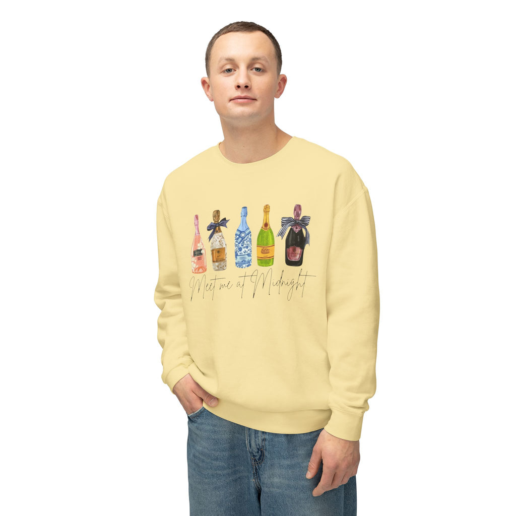 Champagne Bottles Crewneck Sweatshirt  Celebratory Bubbly Graphic