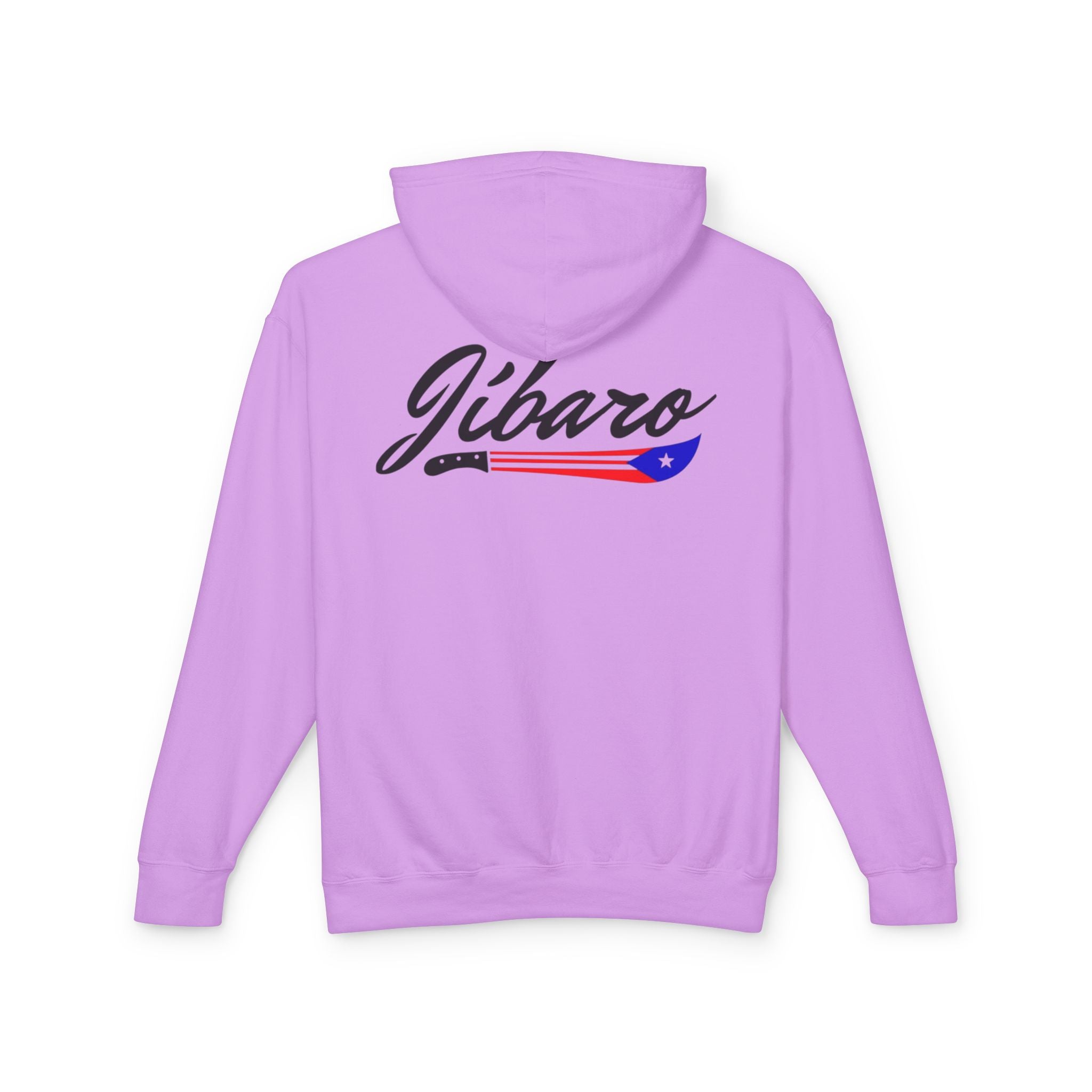 Puerto Rico Heart Flag Hoodie  "Jíbaro" Back Graphic