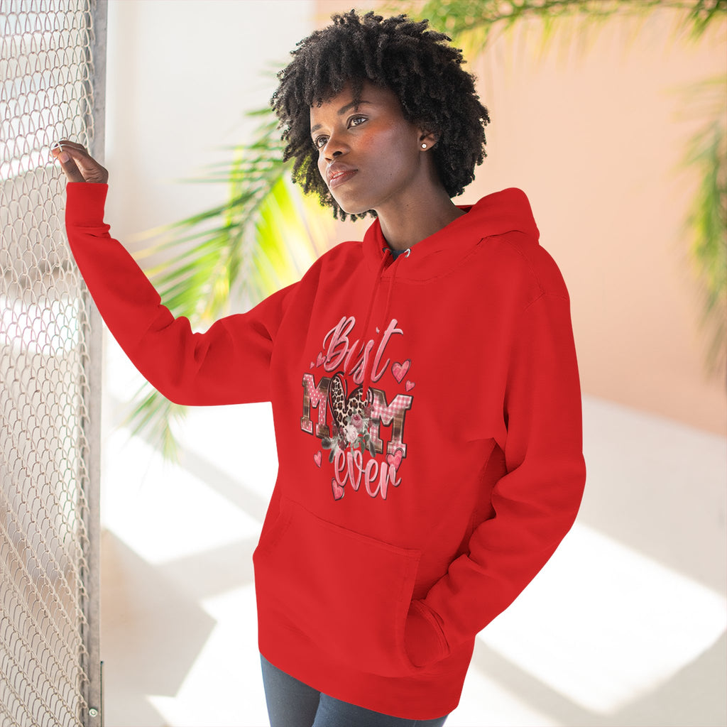 Best Mom Ever Hoodie  Leopard Heart Mother's Day Pullover