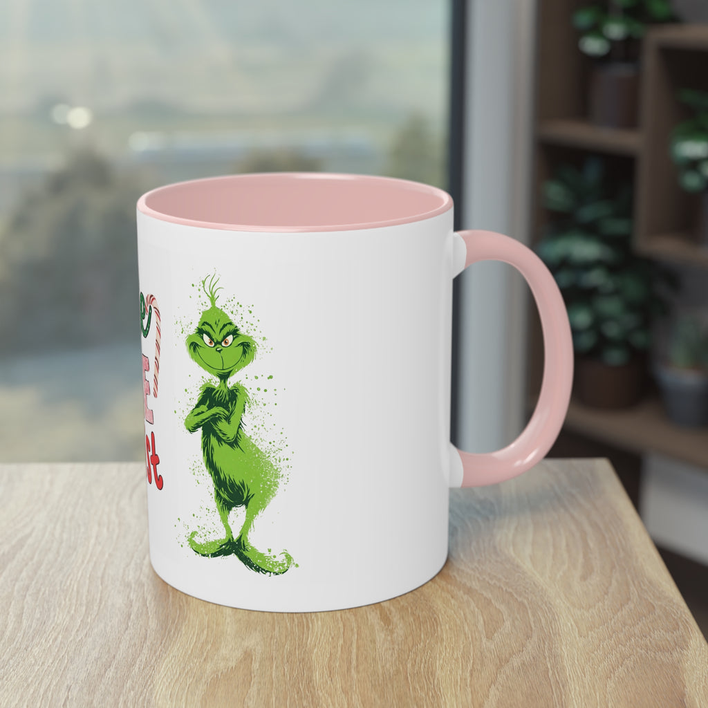 Cute Grinch Two-Tone Coffee Mug - Perfect for Holiday Cheer! Christmas Mugs Collection