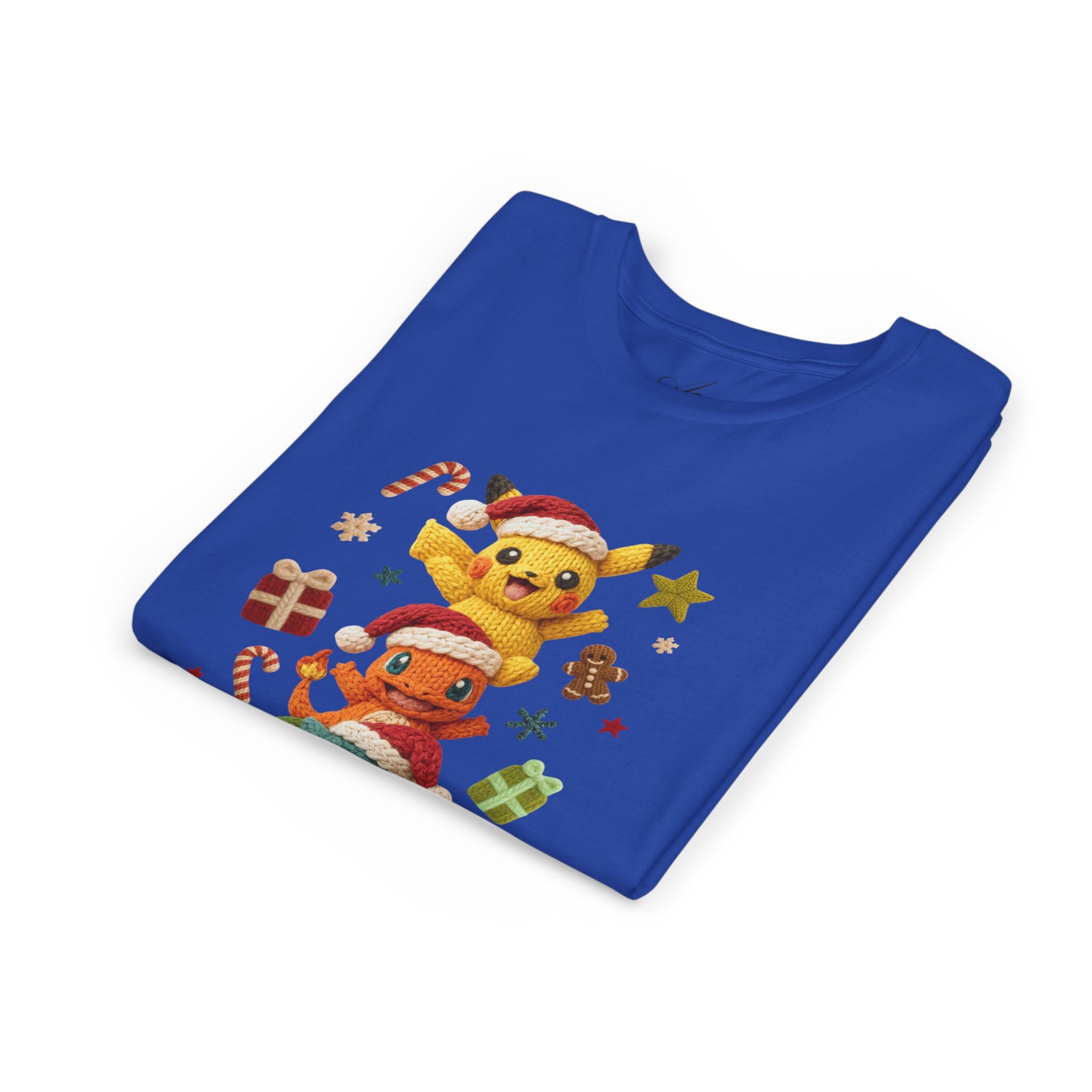 Kids Holiday Tee  Cute Stacked cartoon Characters Christmas Design