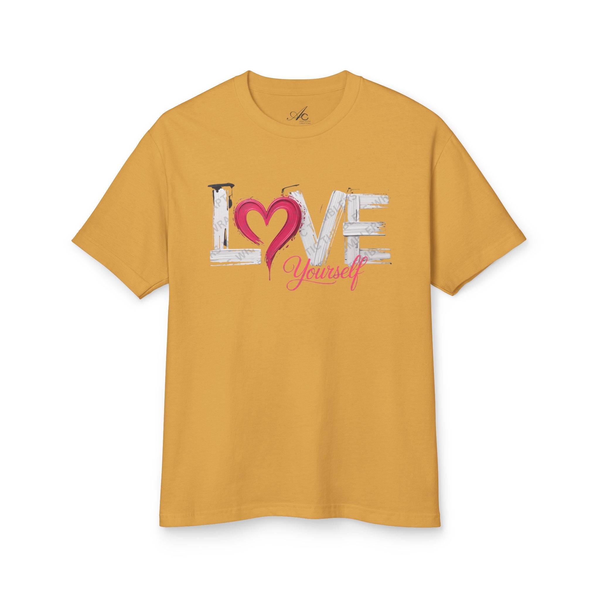 Love Yourself Graphic Tee  Heart Typography Self-Love Shirt