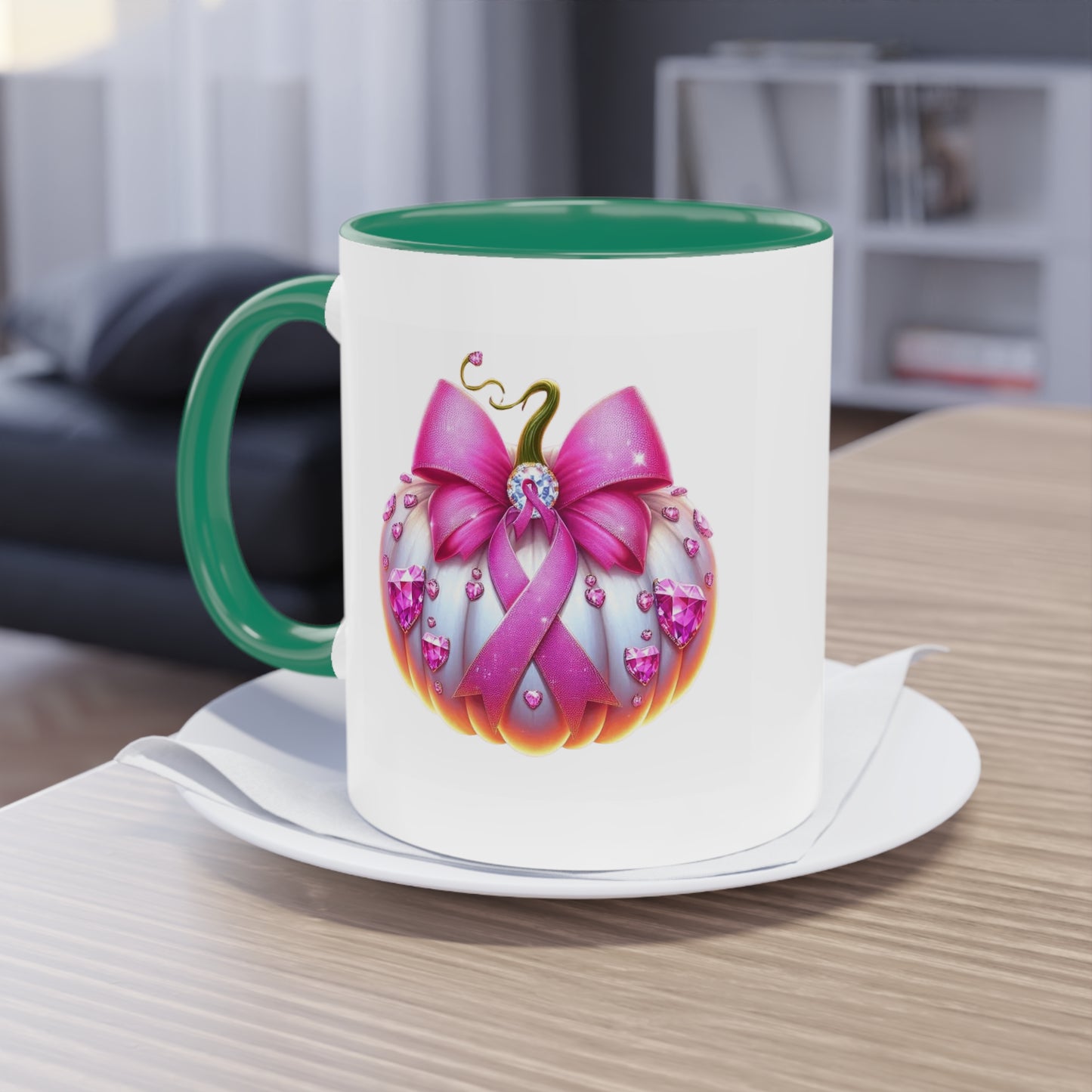 Vibrant Two-Tone Coffee Mug with Floral Design - Perfect Gift for Nature Lovers