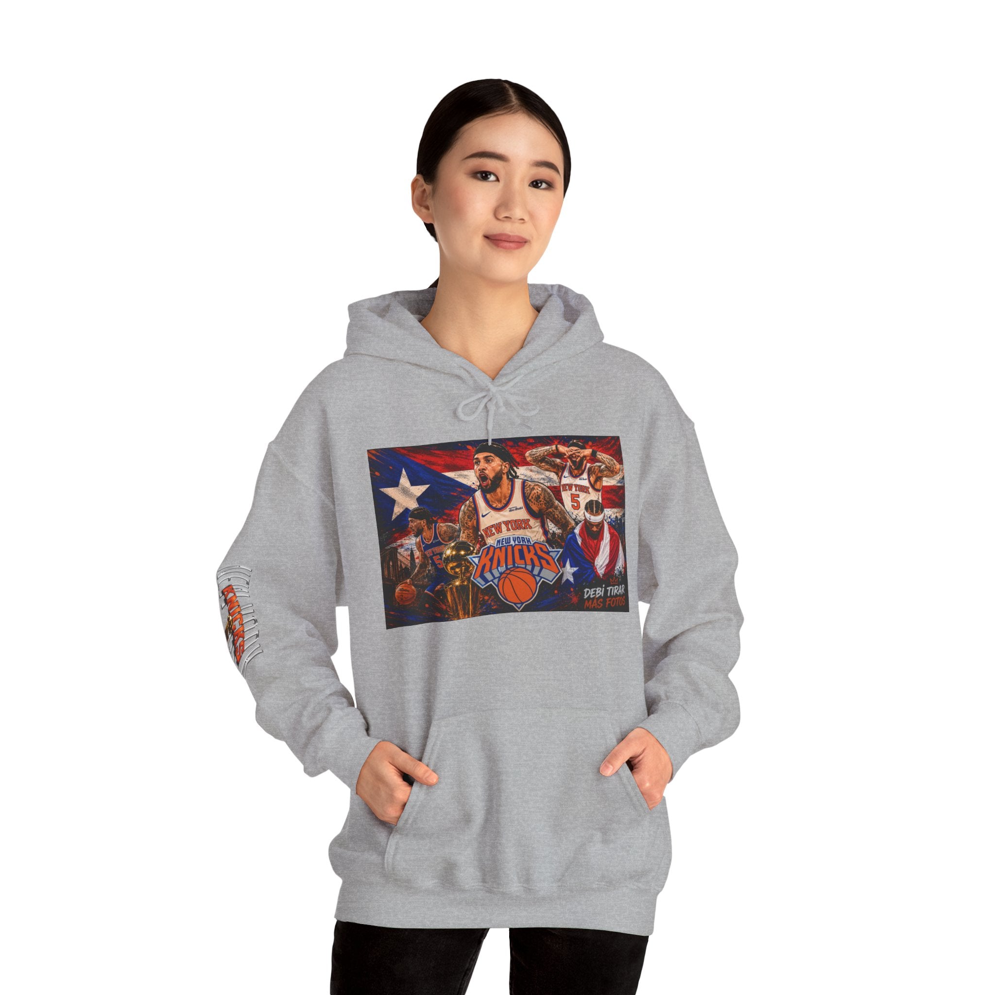 NY-K Retro Player Collage Hoodie — Basketball Fan Sweatshirt
