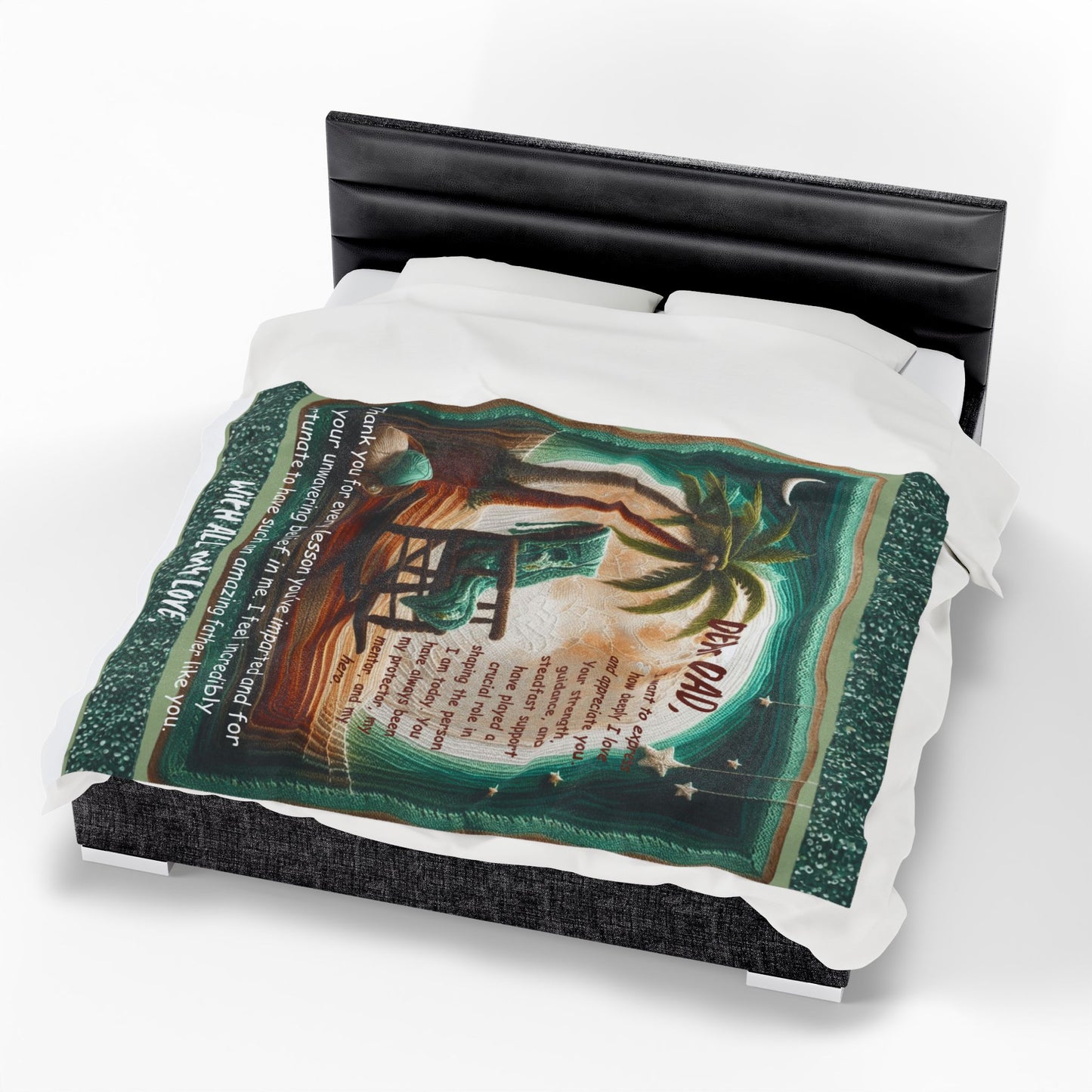 Dear Dad Velveteen Plush Blanket  Sentimental Father’s Day Gift with Rocking Chair Poem