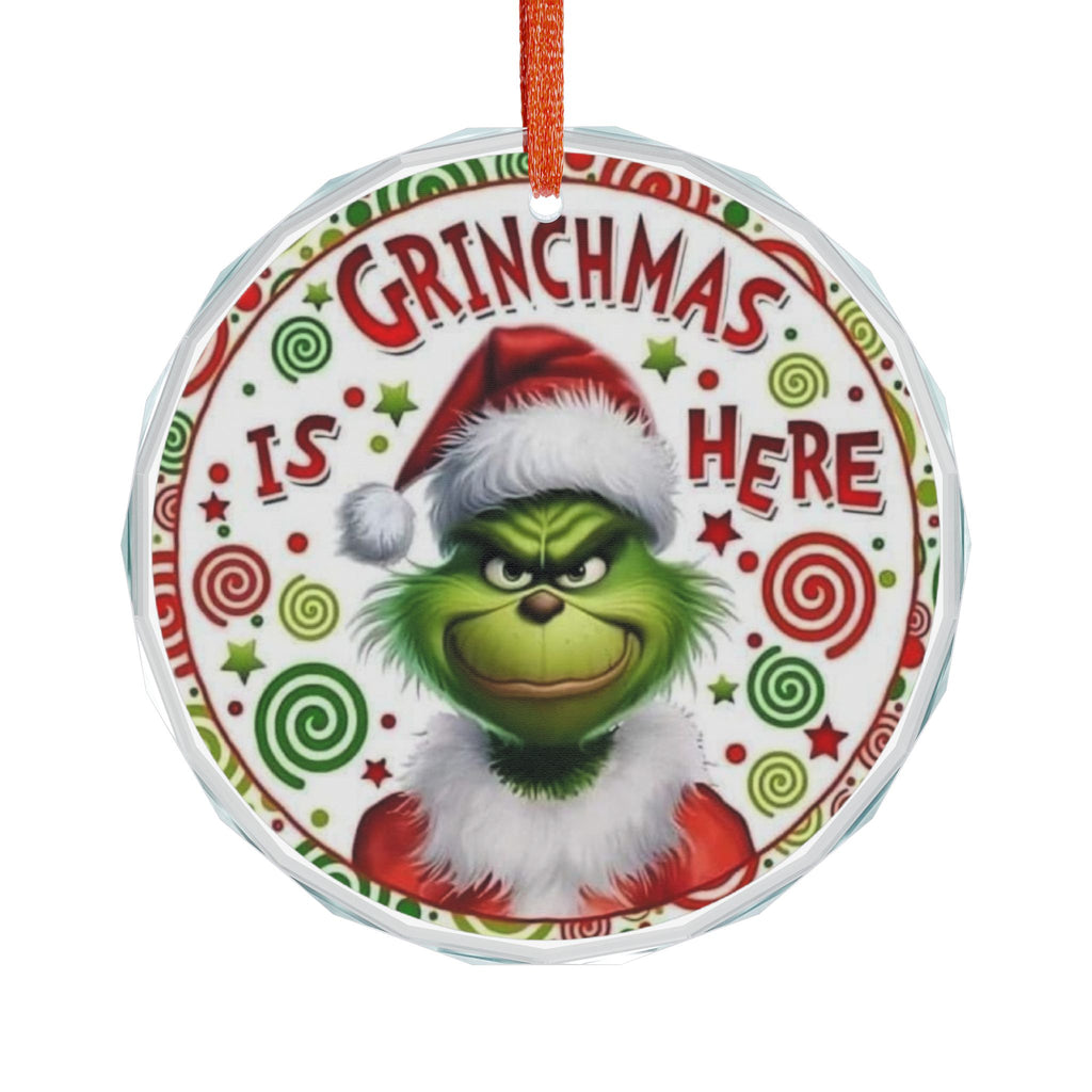 Grinch Christmas Glass Ornament - Holiday Decor