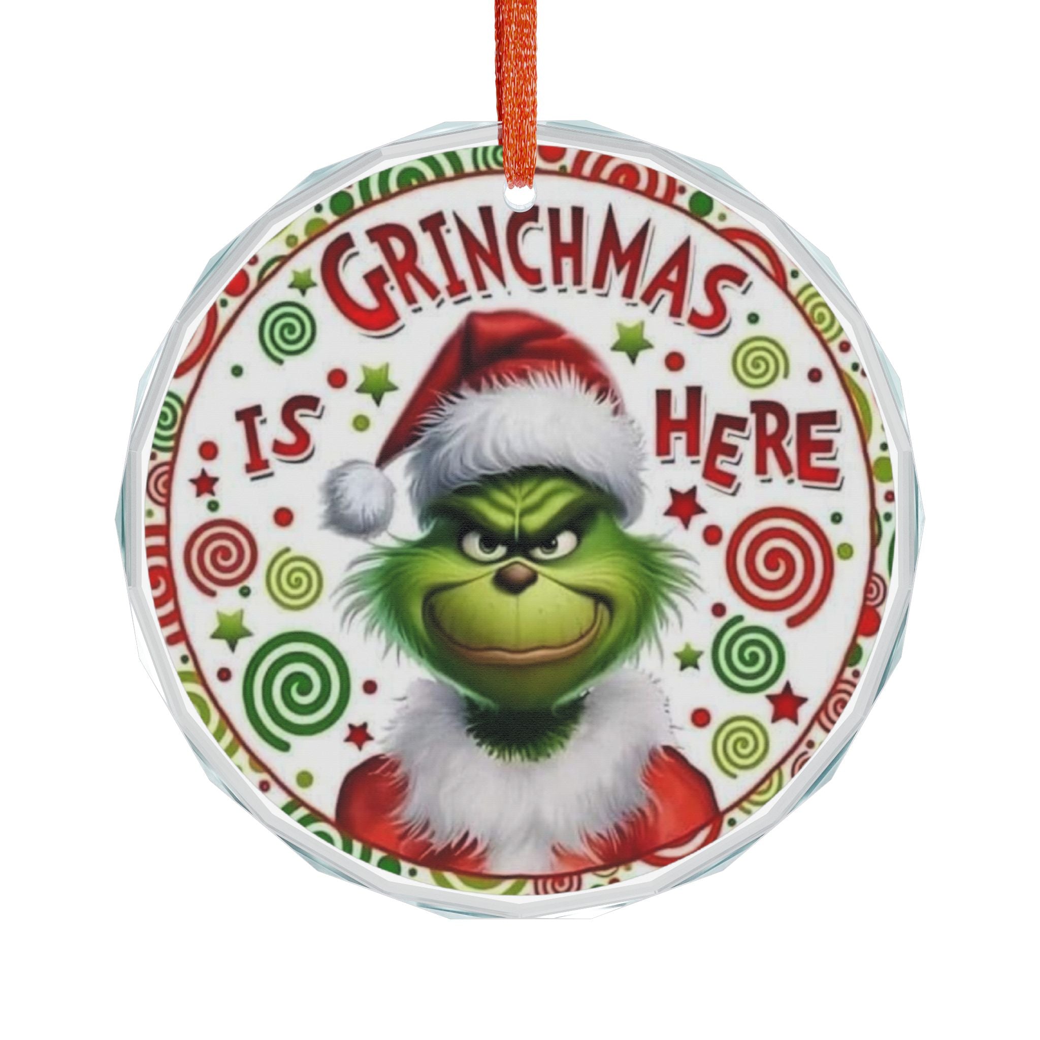 Grinch Christmas Glass Ornament - Holiday Decor