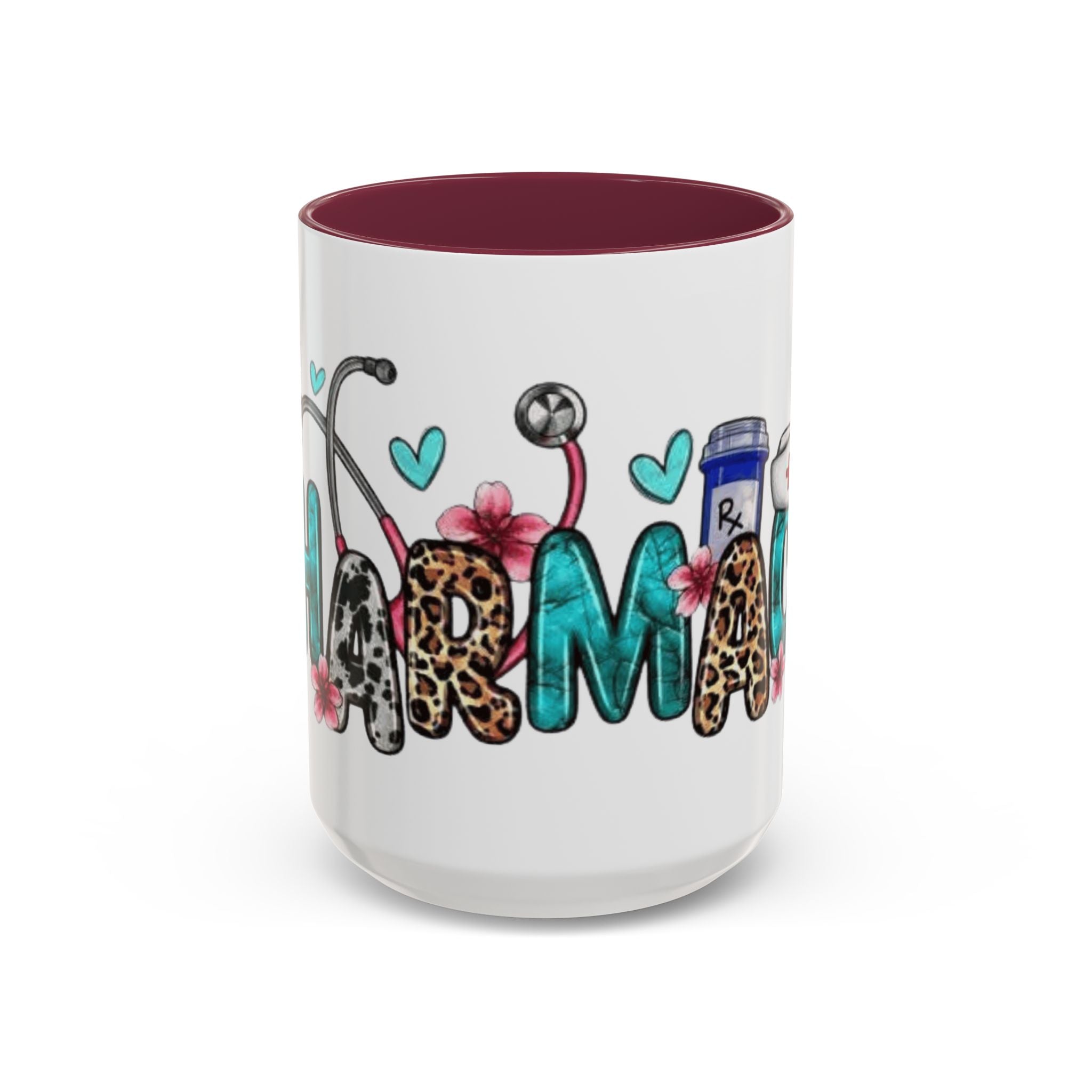 Pharmacy Nurse Coffee Mug — Cute Leopard & Teal Medical Design (11oz/15oz)Christmas mug for all healthcare heroes