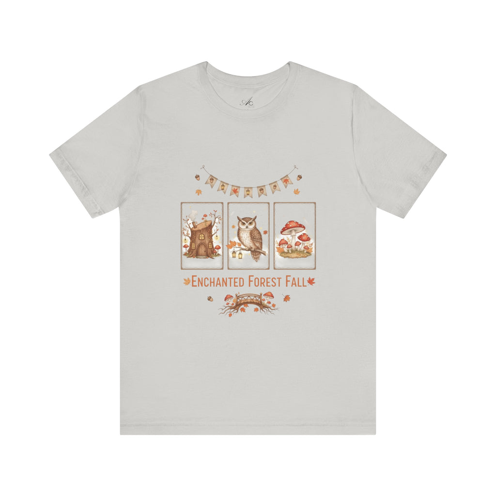Enchanted Forest Fall Tee, Cute Owl Shirt, Autumn Graphic Tee, Nature Lover Gift, Cozy Fall Apparel, Wildlife T-Shirt, Unisex Fall Top