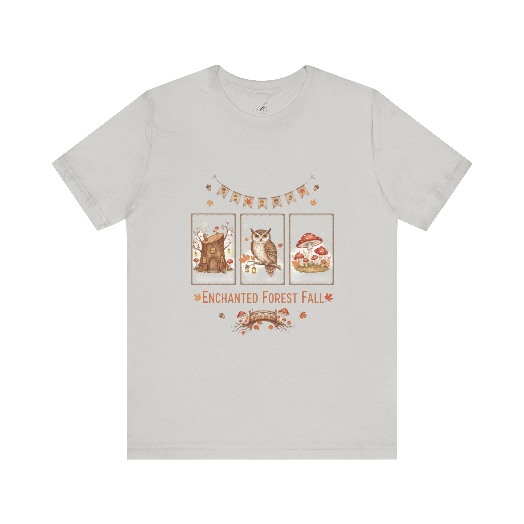 Enchanted Forest Fall Tee, Cute Owl Shirt, Autumn Graphic Tee, Nature Lover Gift, Cozy Fall Apparel, Wildlife T-Shirt, Unisex Fall Top