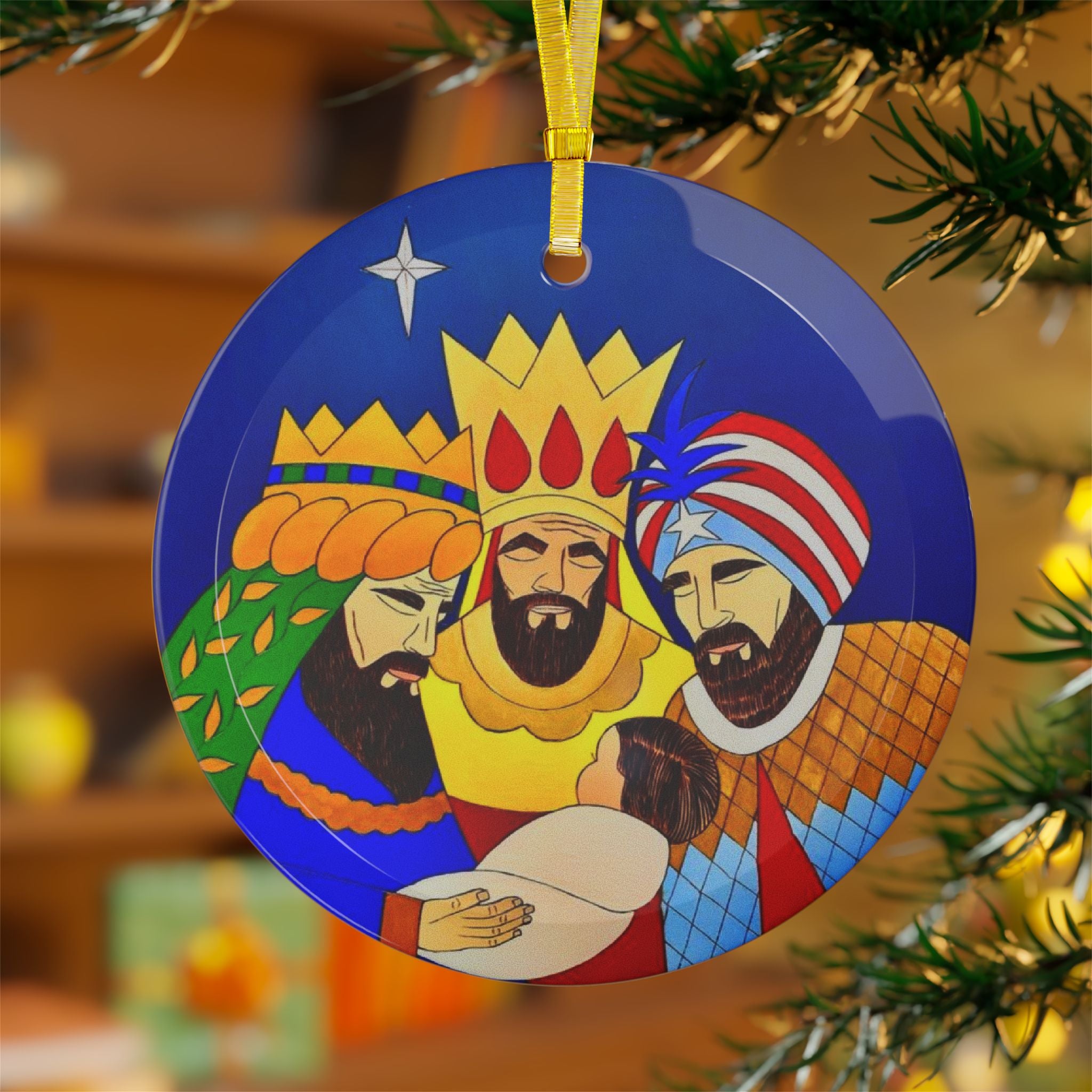 Tres Reyes Magos ornament Glass Ornaments Puerto Rico ornament