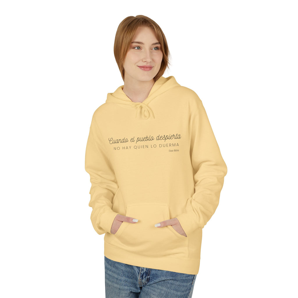 White Hoodie - "Caminas a pa'la desporta" Minimal Script Pullover