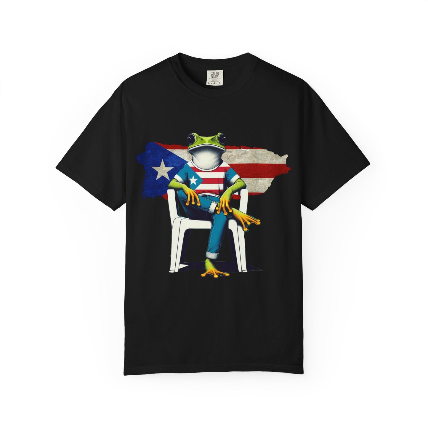 Patriotic Puerto Rican Shirt Patriotic Frog T-shirt, Humor Shirt, Gift for Nature Lovers, Summer BBQ Outfit